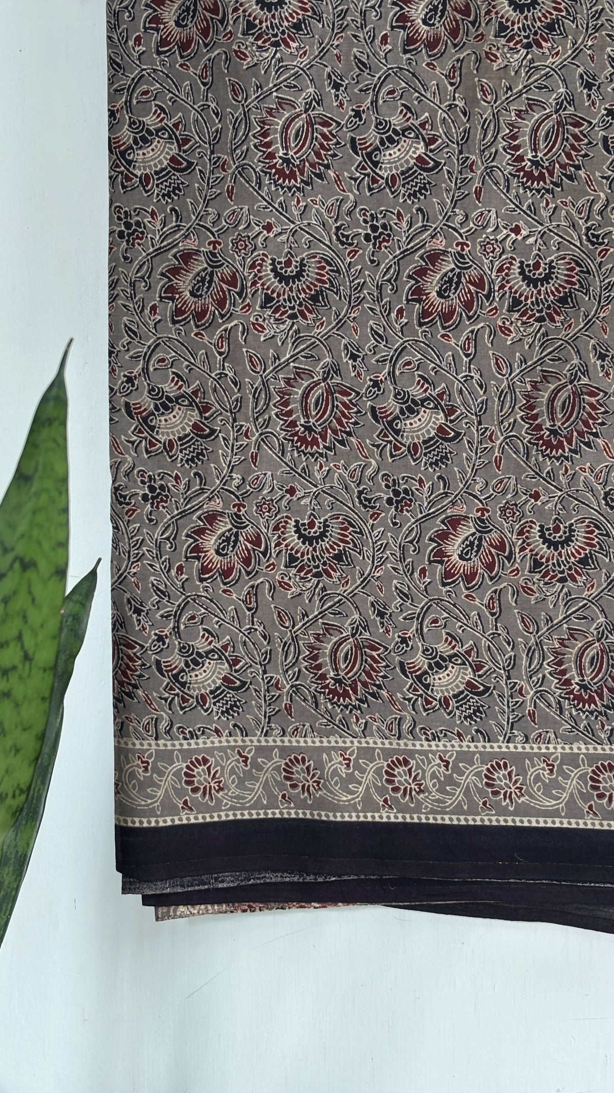 Floral Handblock Printed Mul Cotton Saree