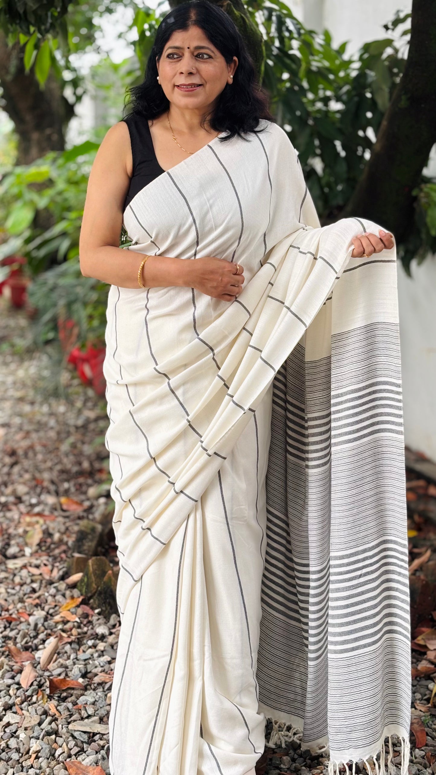 White With Black Stripes