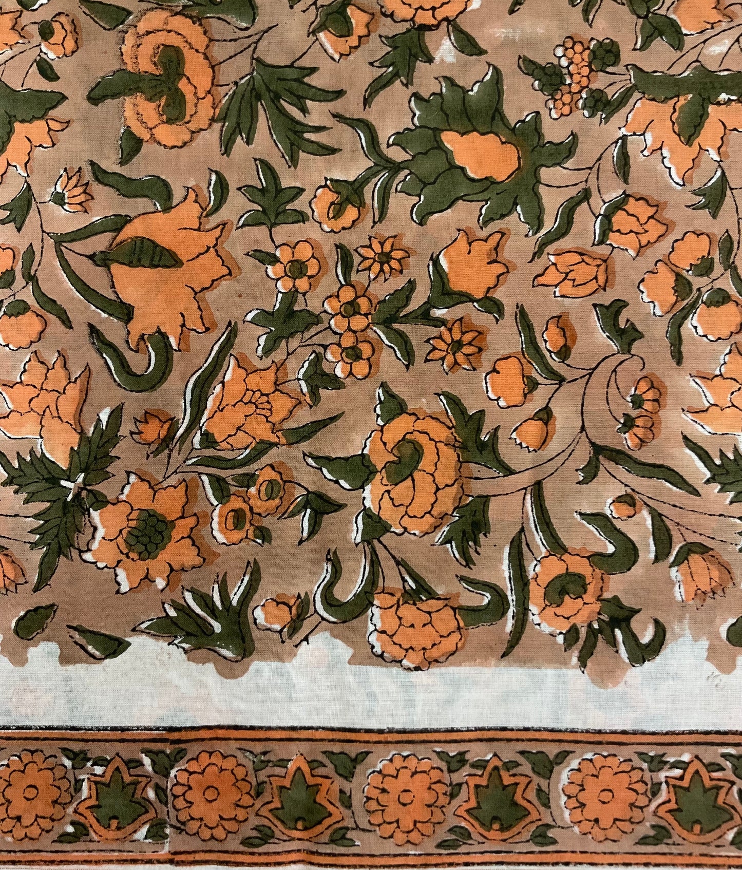 Brown Handblock Printed Mul Cotton Suit Set