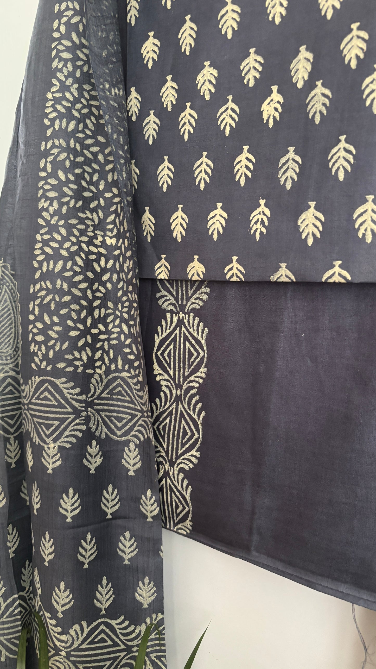 Mulberry Silk Handwoven Suit Set - Grey
