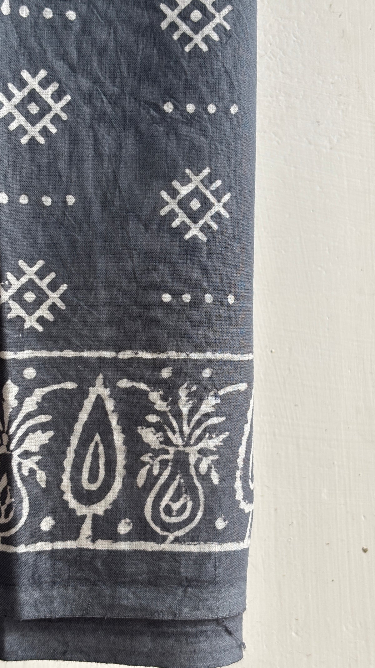 Black & Grey Buti & Paisley Handblock Chanderi Silk Suit Set