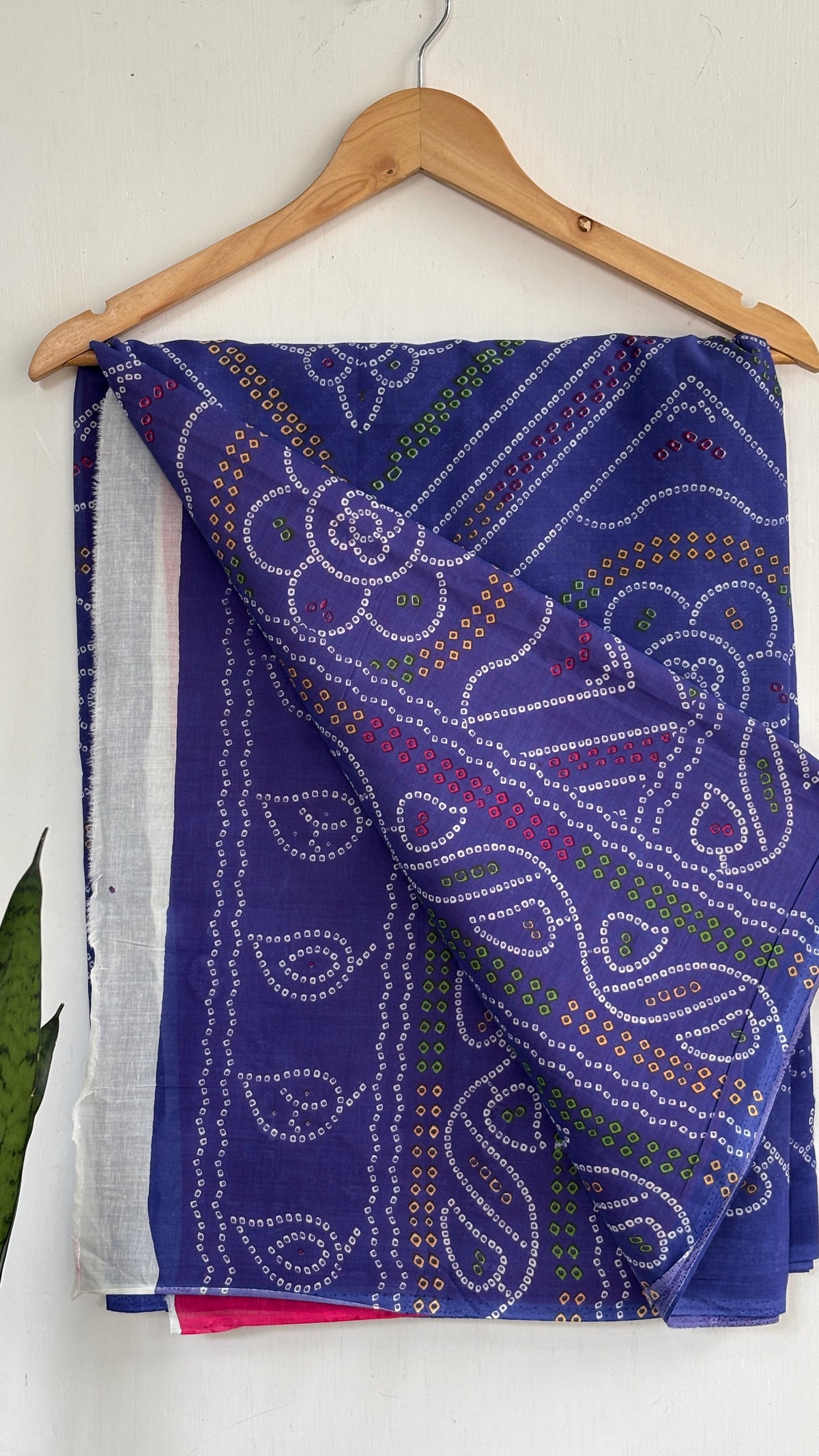 Royal Blue Bandhani Print Mul Cotton Saree