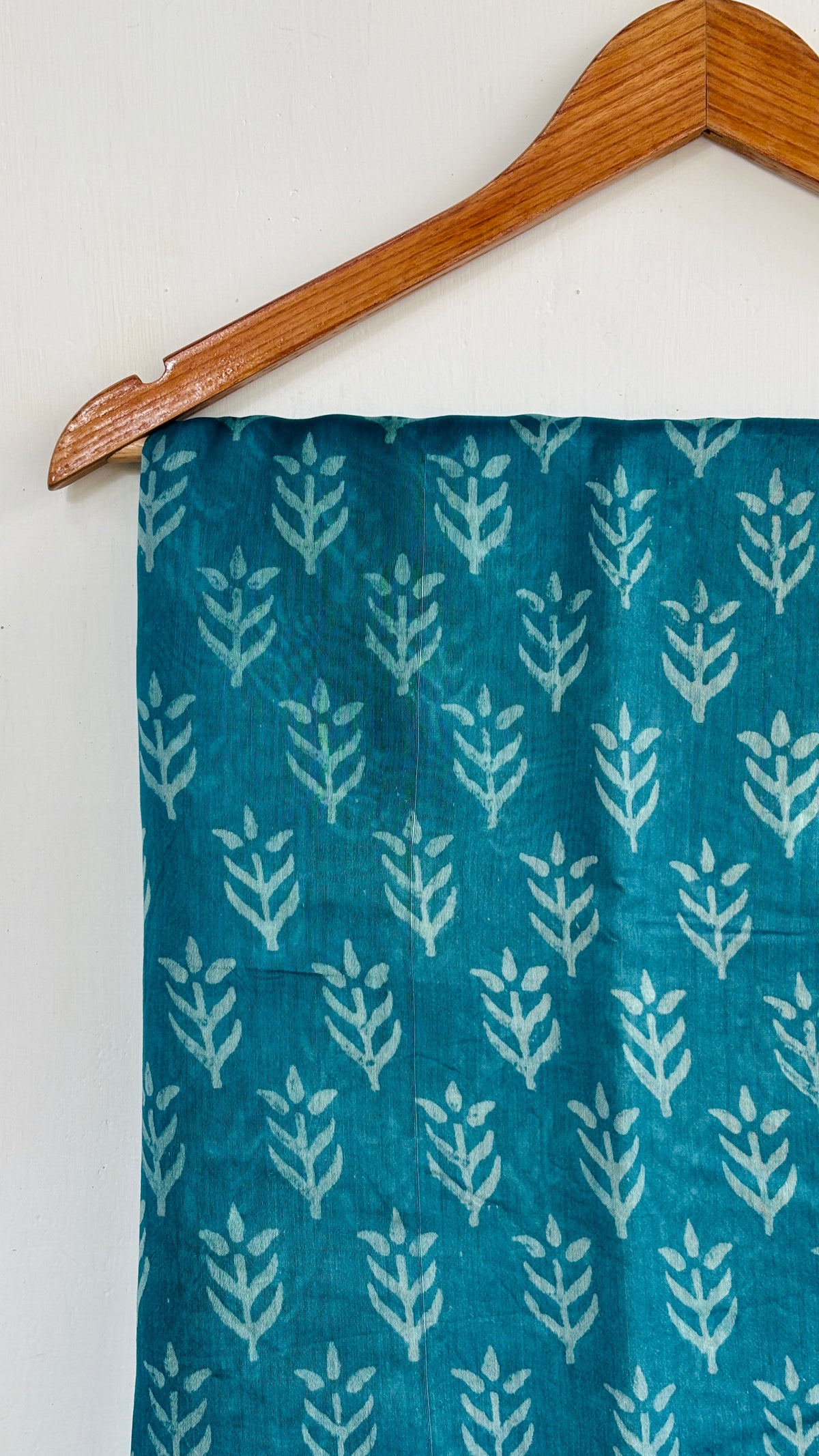 Blue Handblock Printed Maheshwari Silk Saree