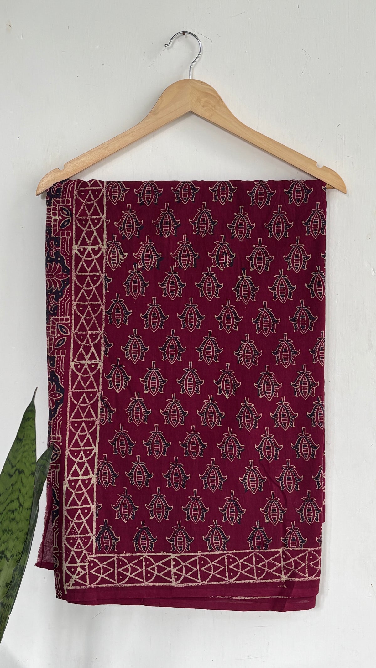 Floral Handblock Printed Mul Cotton Saree