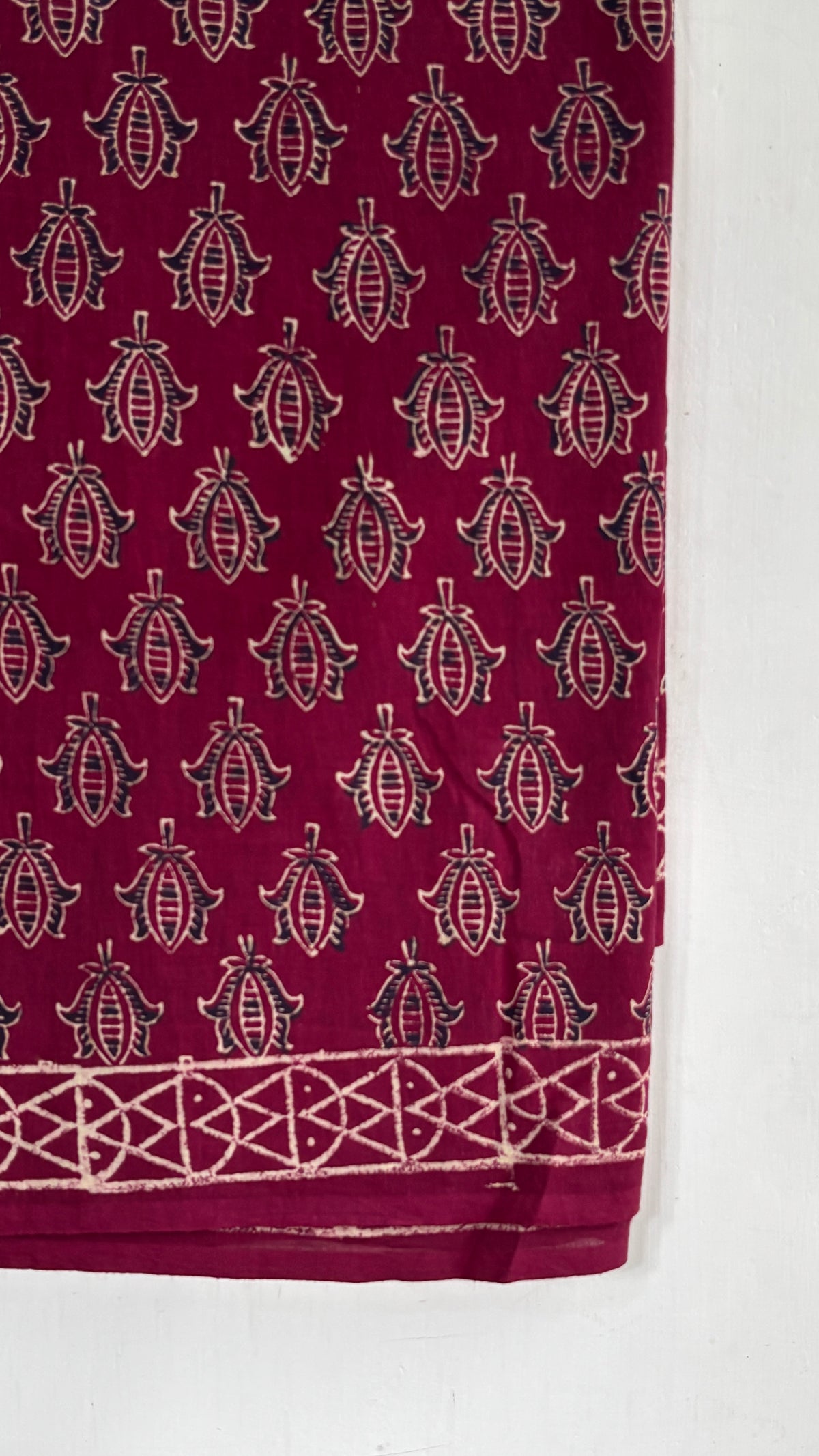 Floral Handblock Printed Mul Cotton Saree