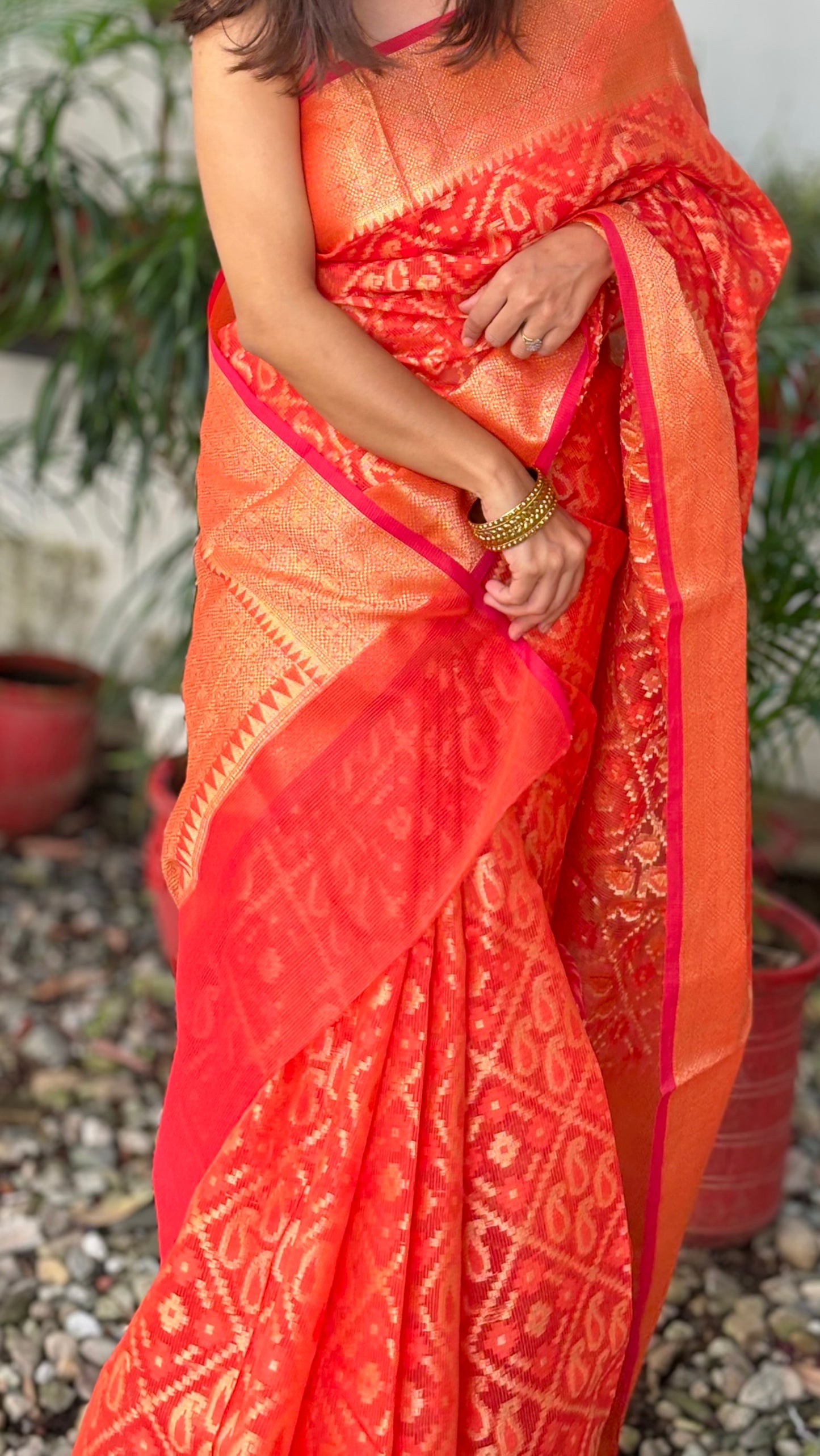 Bright Orange with Red Selvage