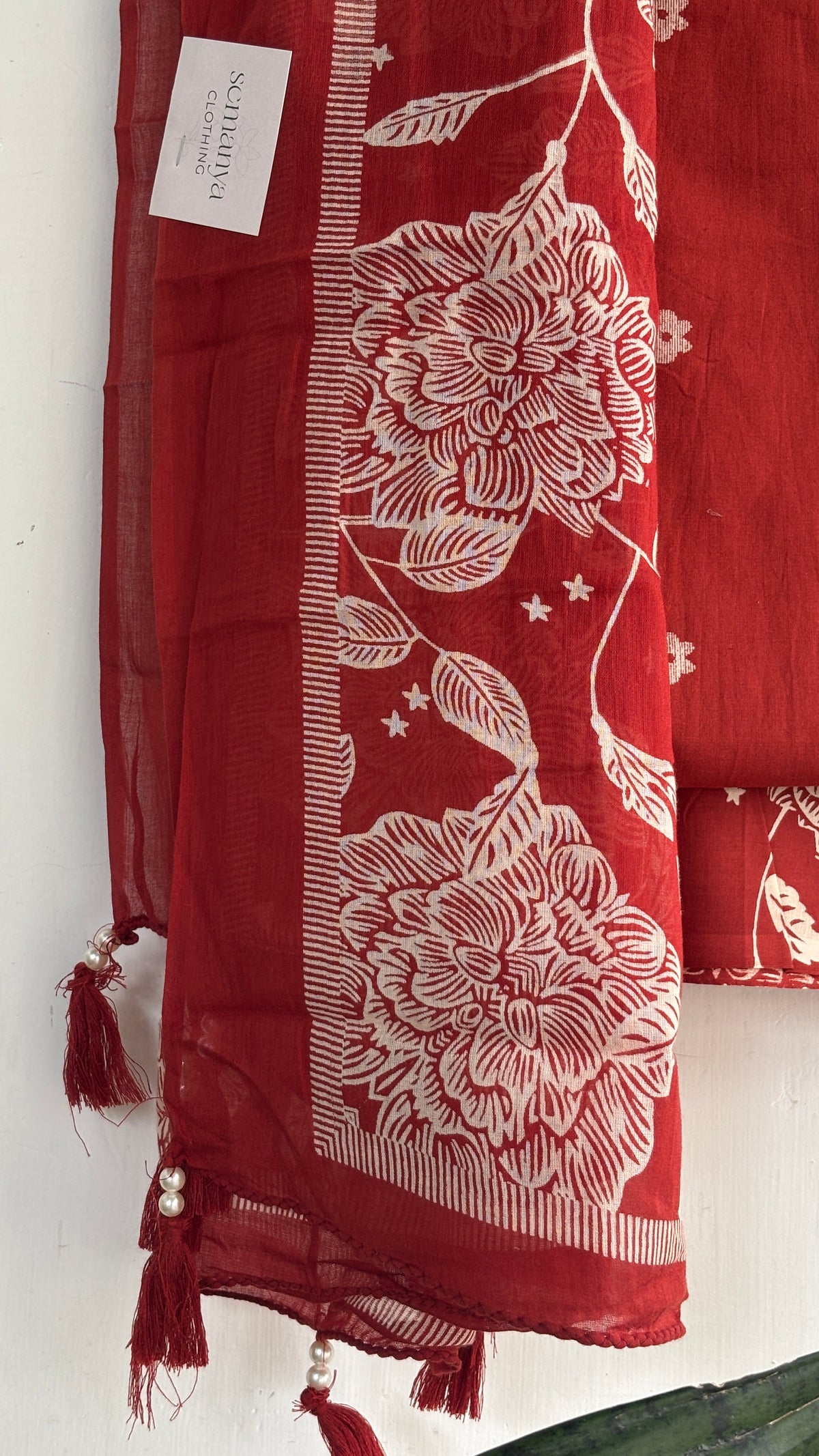 Floral Motif Suit Set with Printed Dupatta