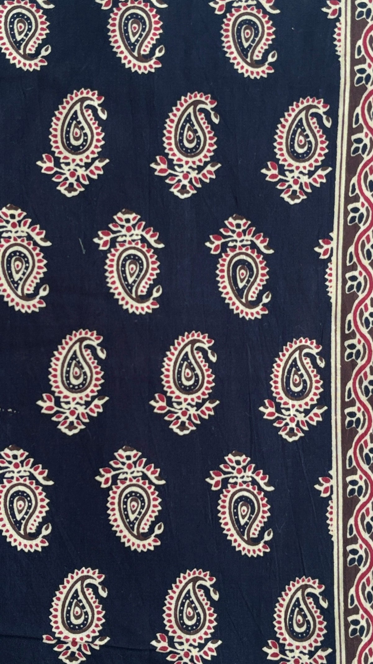 Black and Red Cotton Suit Set with Cotton Dupatta