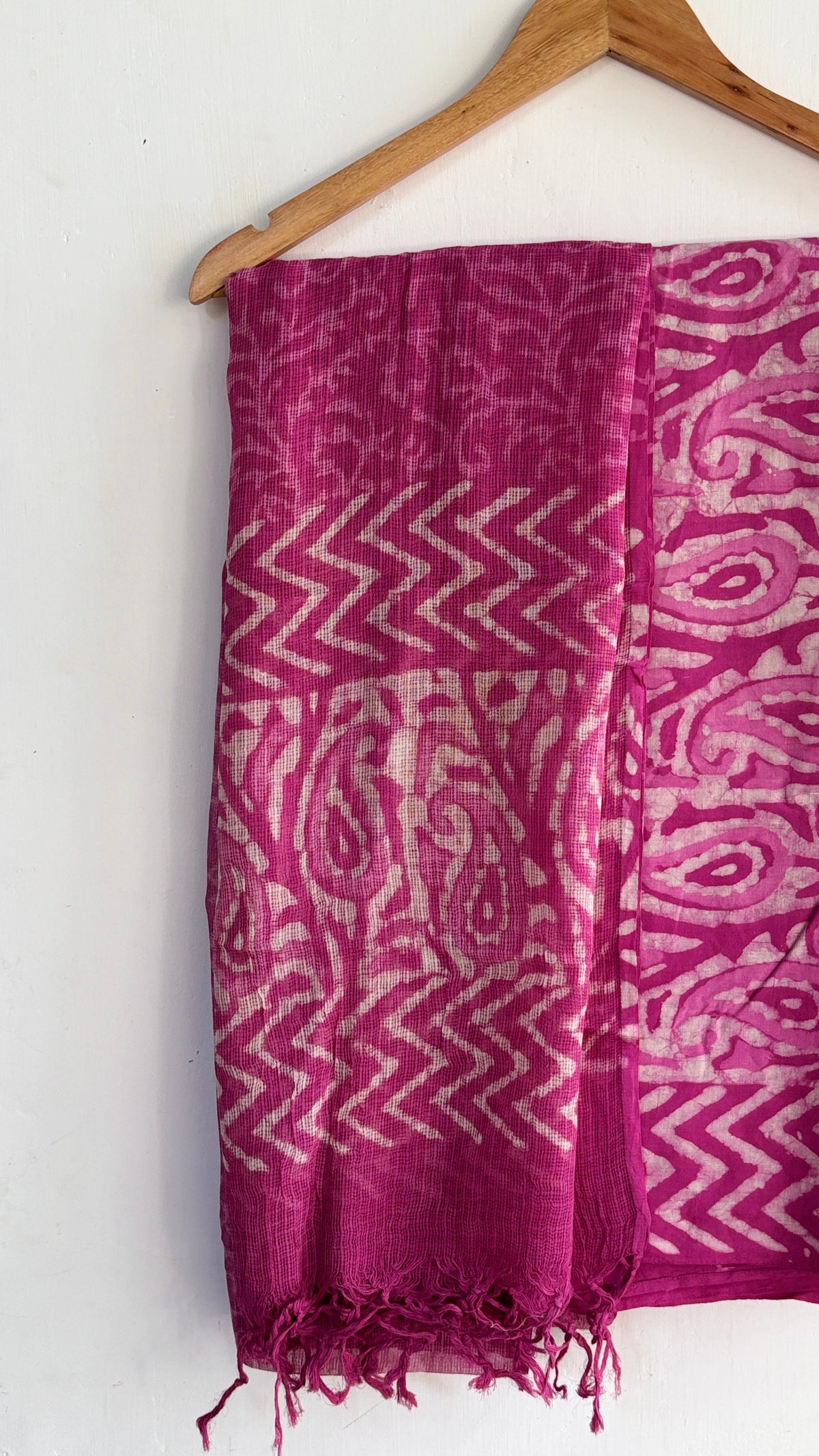 Ink Handblock Printed Cotton Suit Set with Kota Doria Dupatta