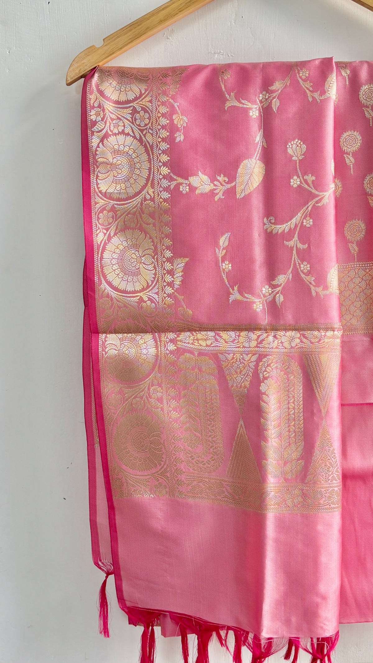Light Pink Semi-Silk Banarasi Suit Set