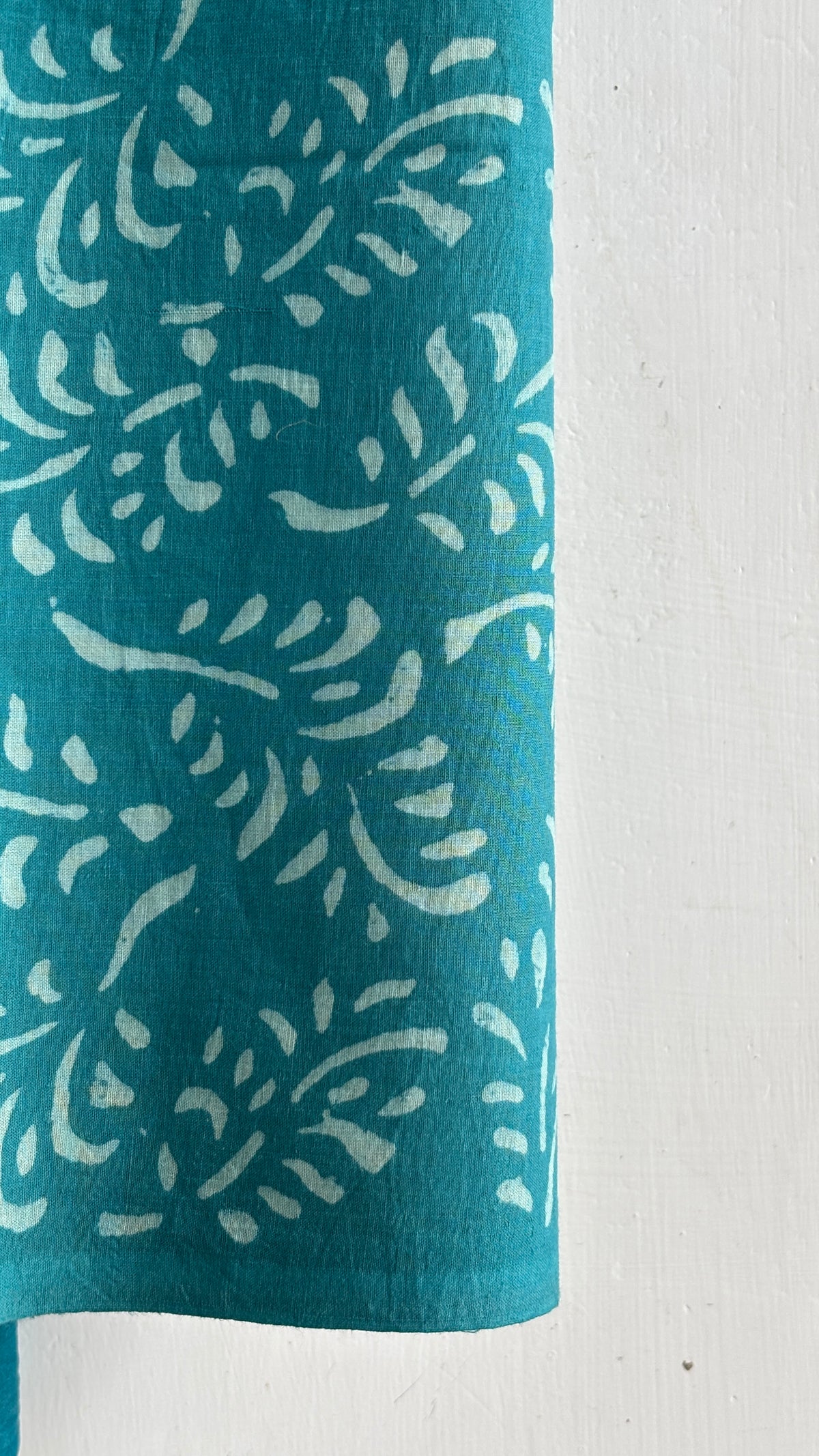 Deep Teal Motif Handblock Chanderi Silk Suit Set