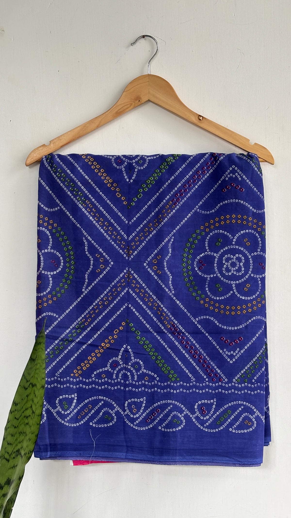 Royal Blue Bandhani Print Mul Cotton Saree