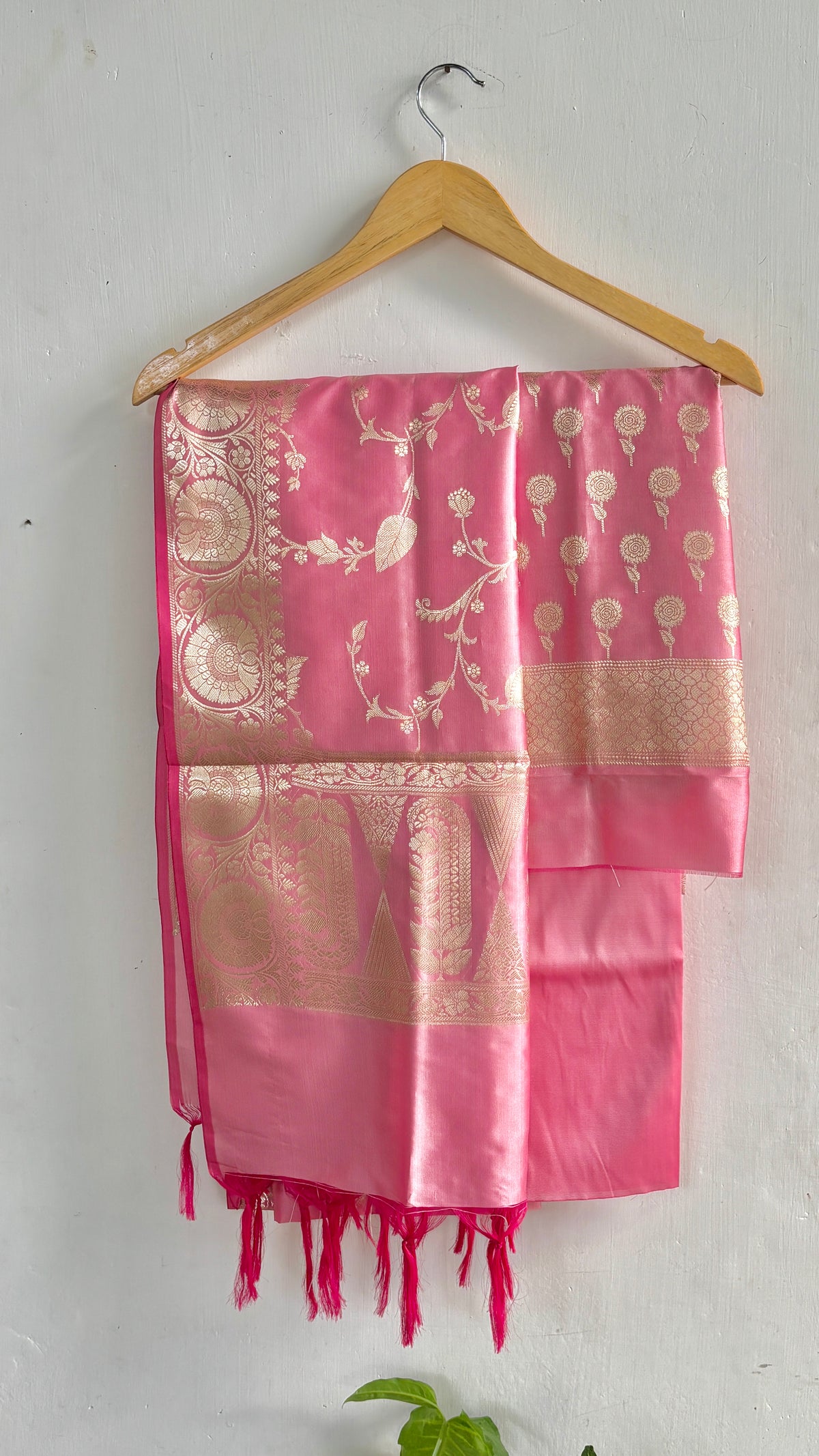 Light Pink Semi-Silk Banarasi Suit Set