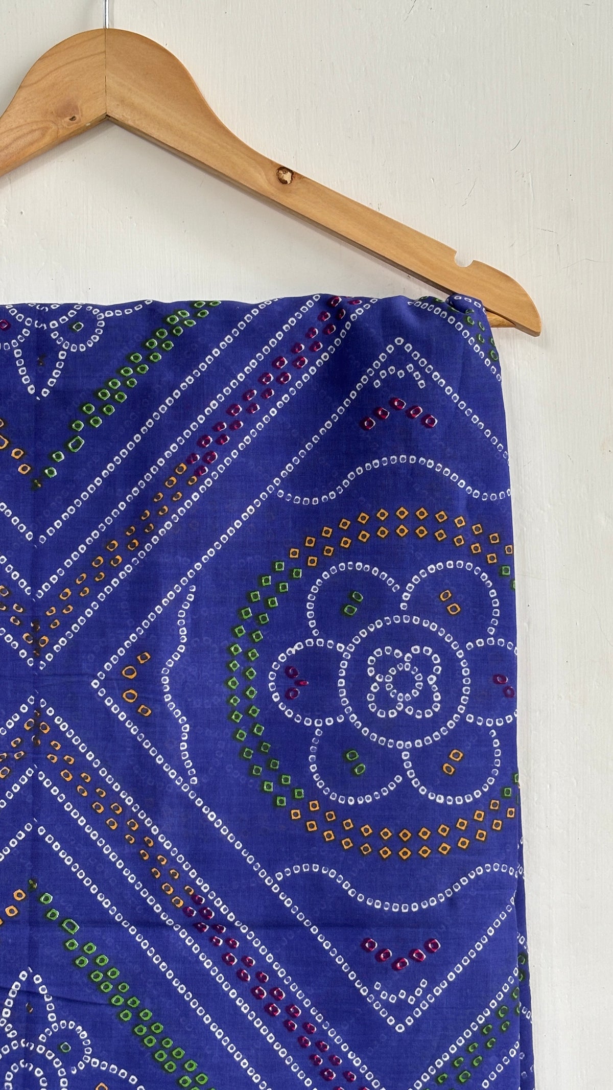 Royal Blue Bandhani Print Mul Cotton Saree