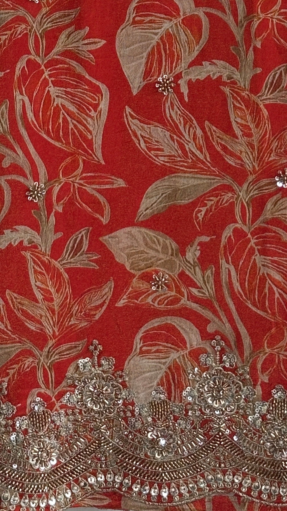 Floral Printed Suit Set with Sequin Work Dupatta