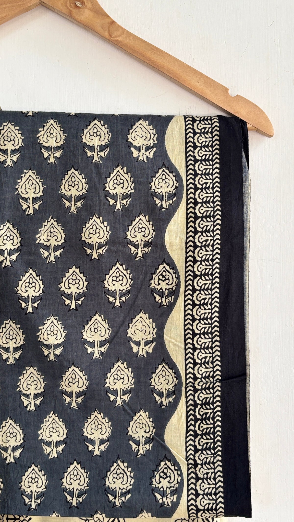 Dark Grey Cotton Suit Set with Kota Doria Dupatta