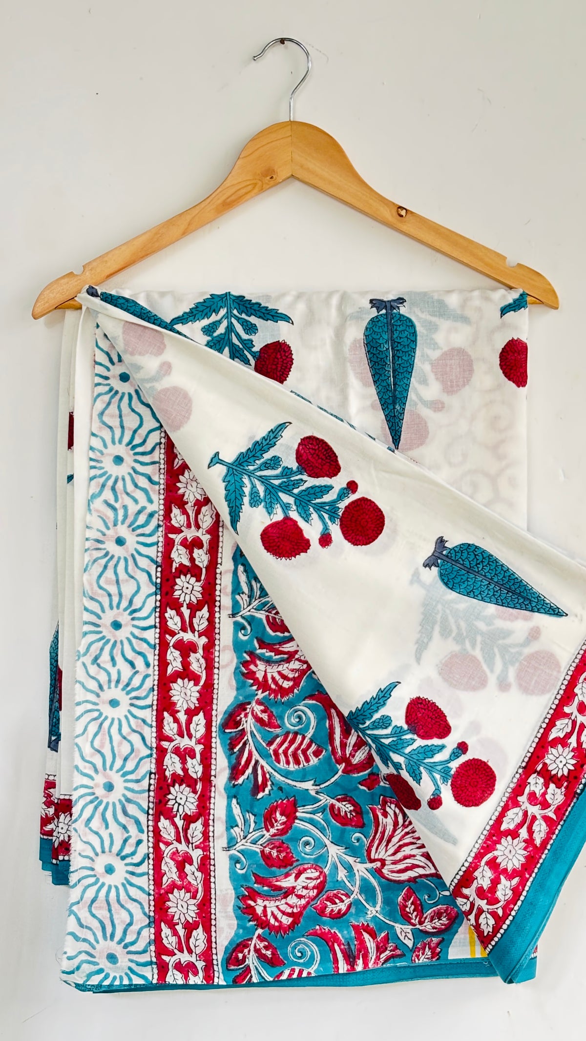 Handblock Printed Mul Cotton Saree