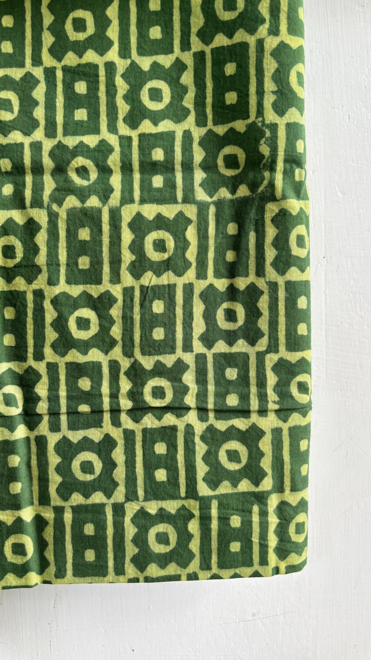 Forest Green & Yellow Floral Geometric Handblock Chanderi Silk Suit Set