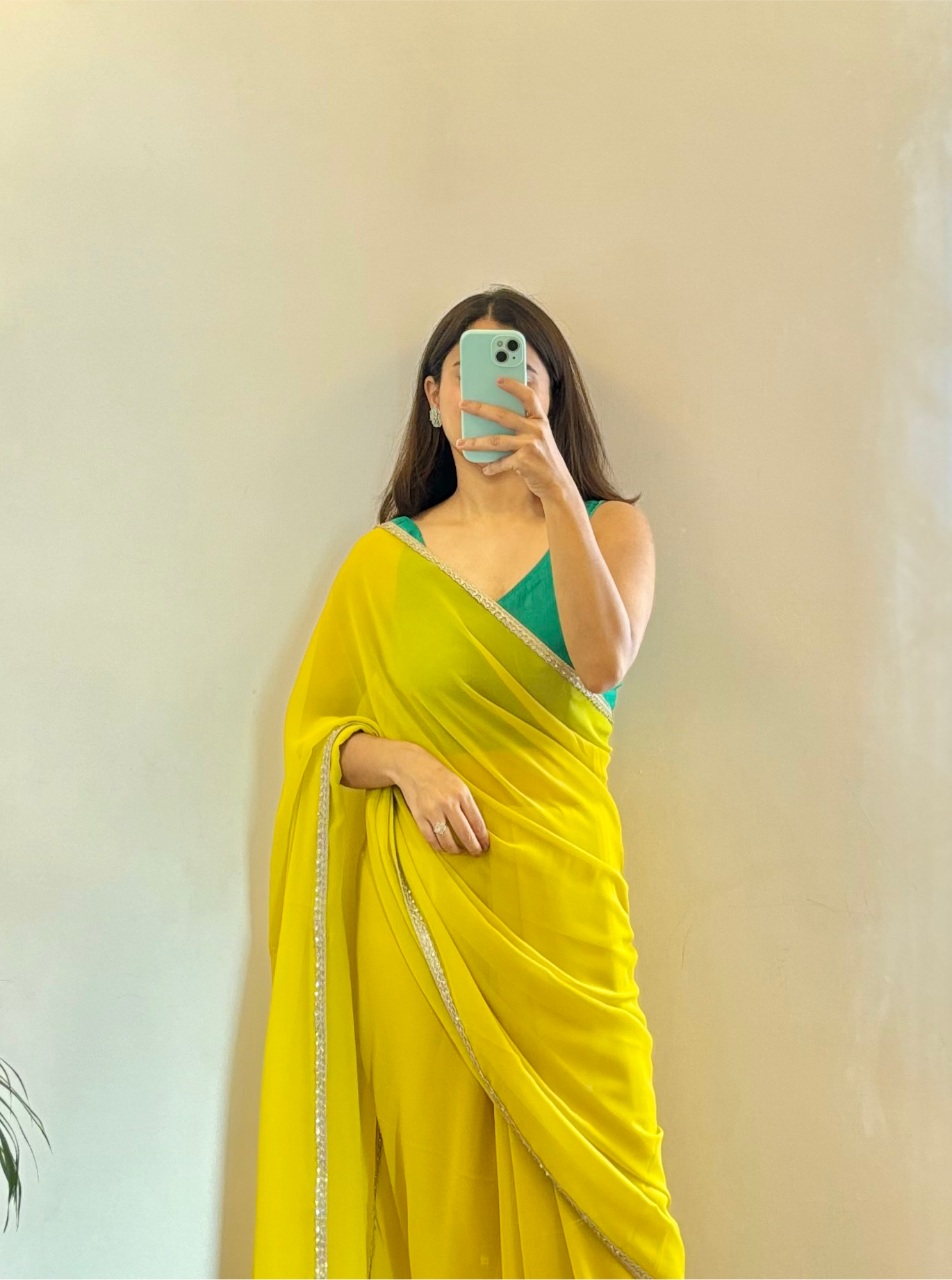 Lime-Yellow Georgette