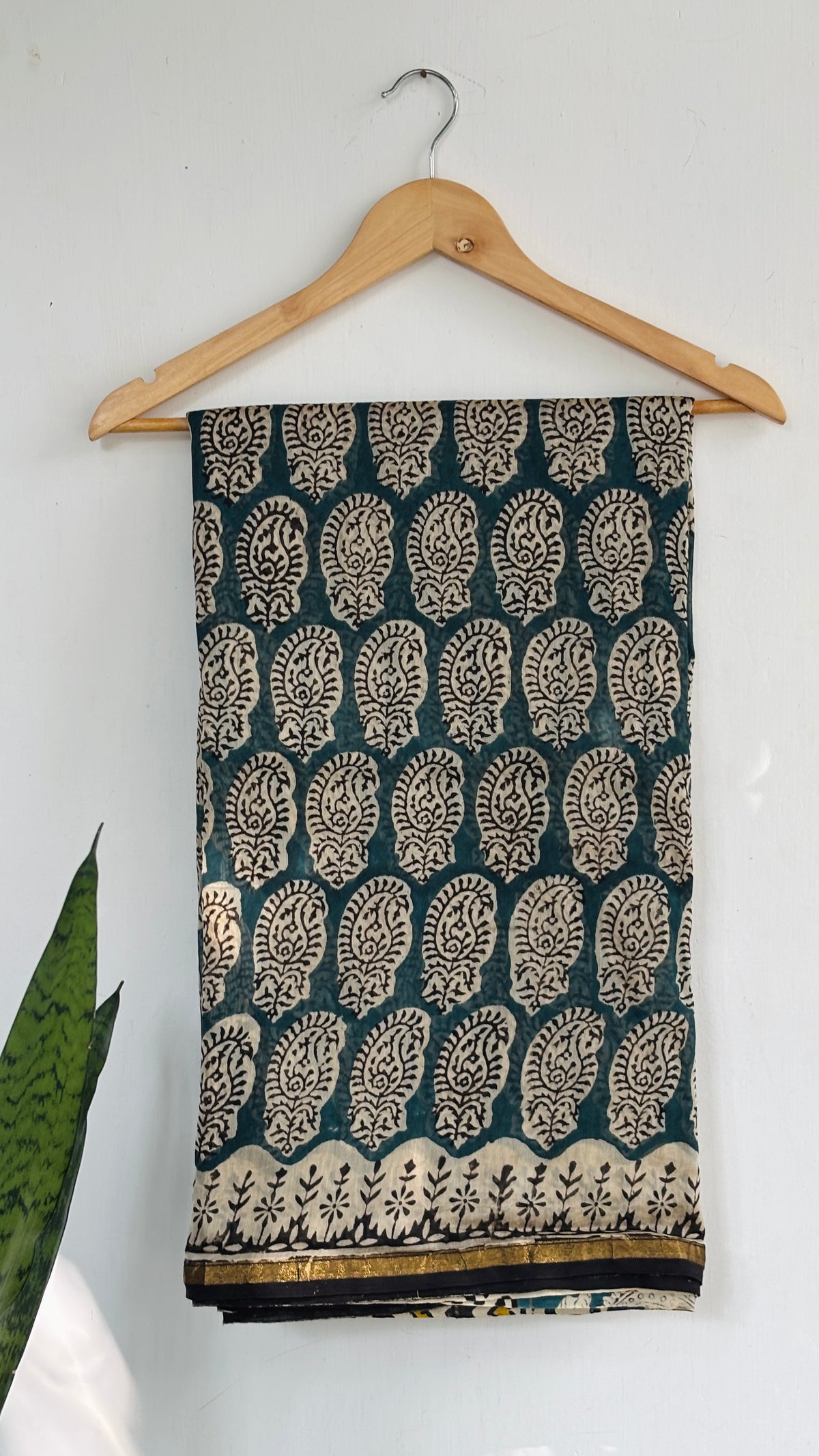 Handblock Printed Chanderi Silk Saree
