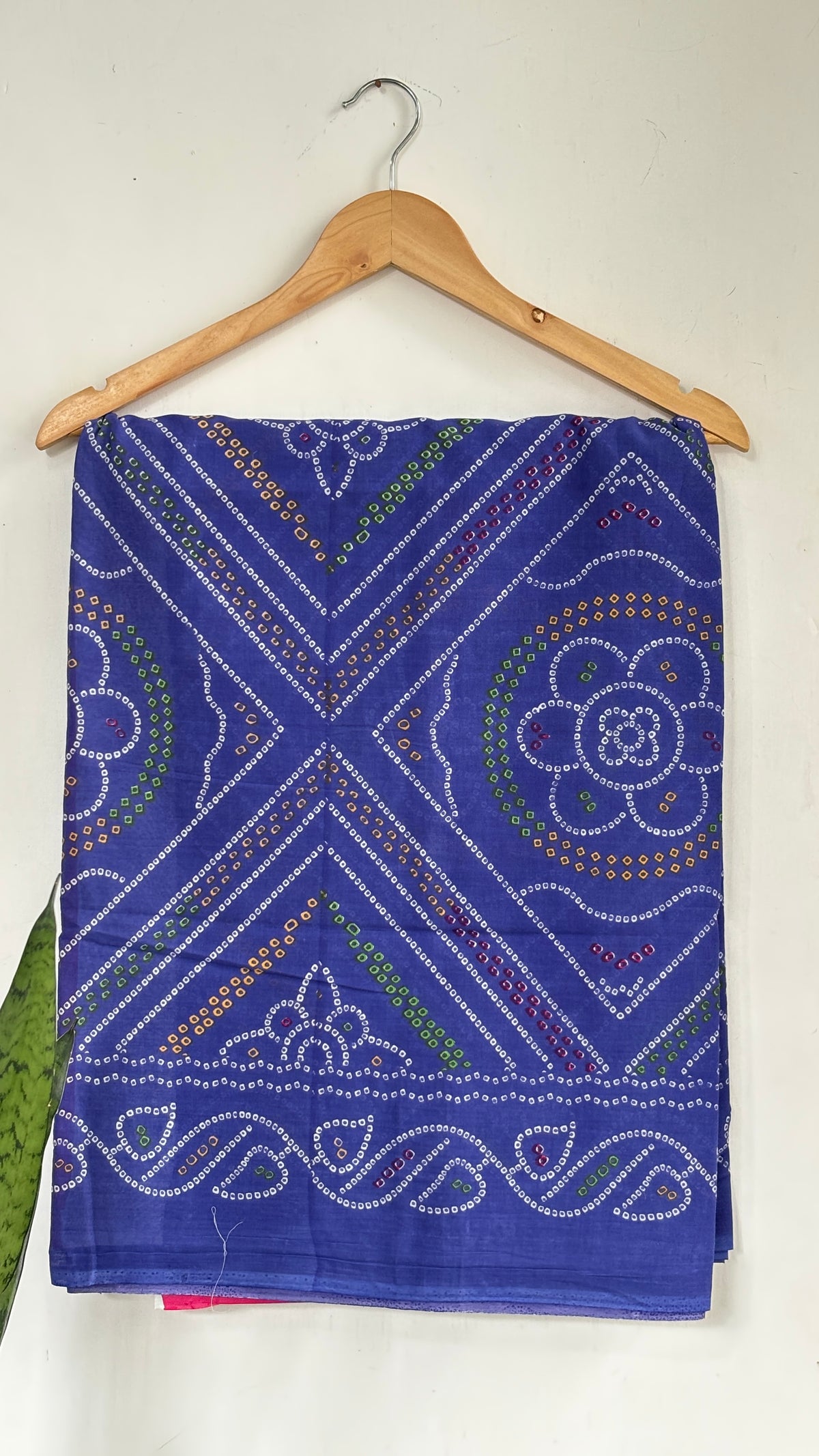 Royal Blue Bandhani Print Mul Cotton Saree