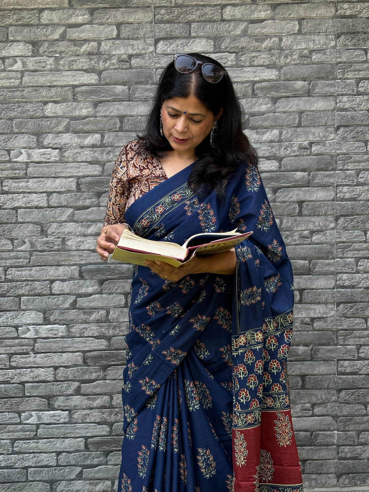 Handblock Printed Mul Cotton Saree