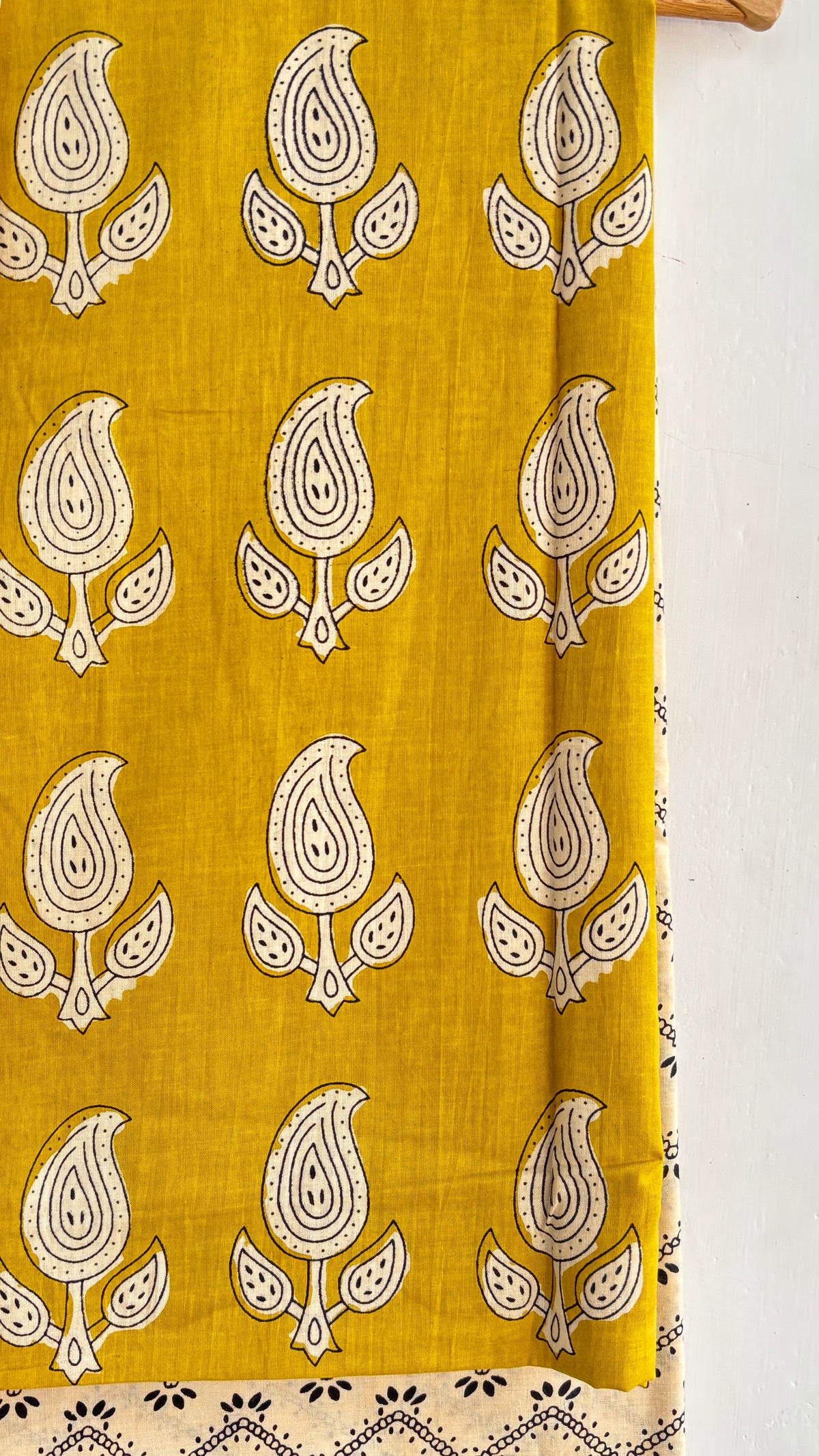 Yellow Cotton Suit Set with Mul Cotton Dupatta