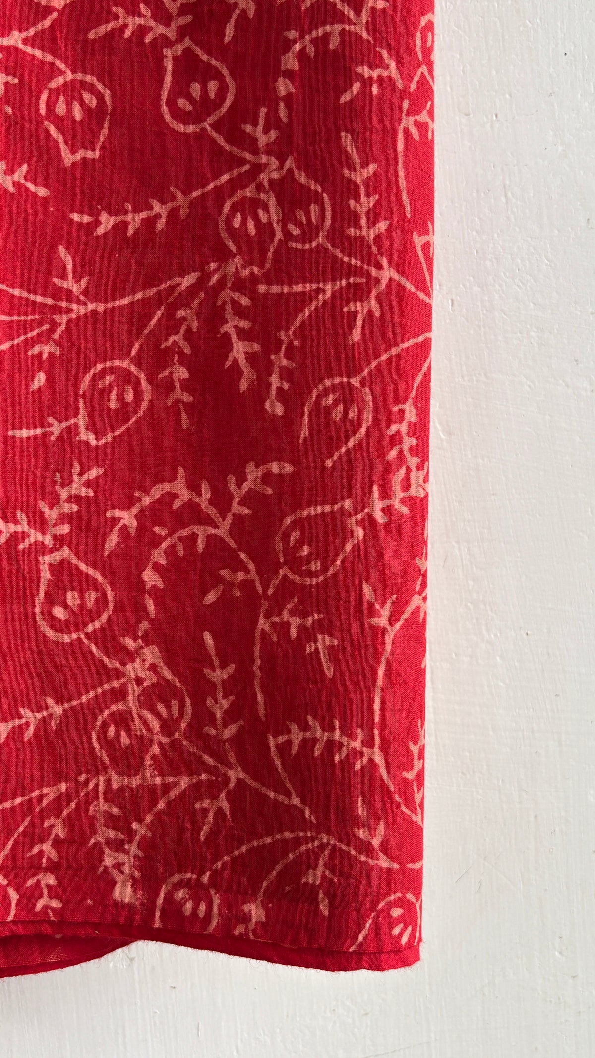 Red & Black Traditional Print Handblock Chanderi Silk Suit Se