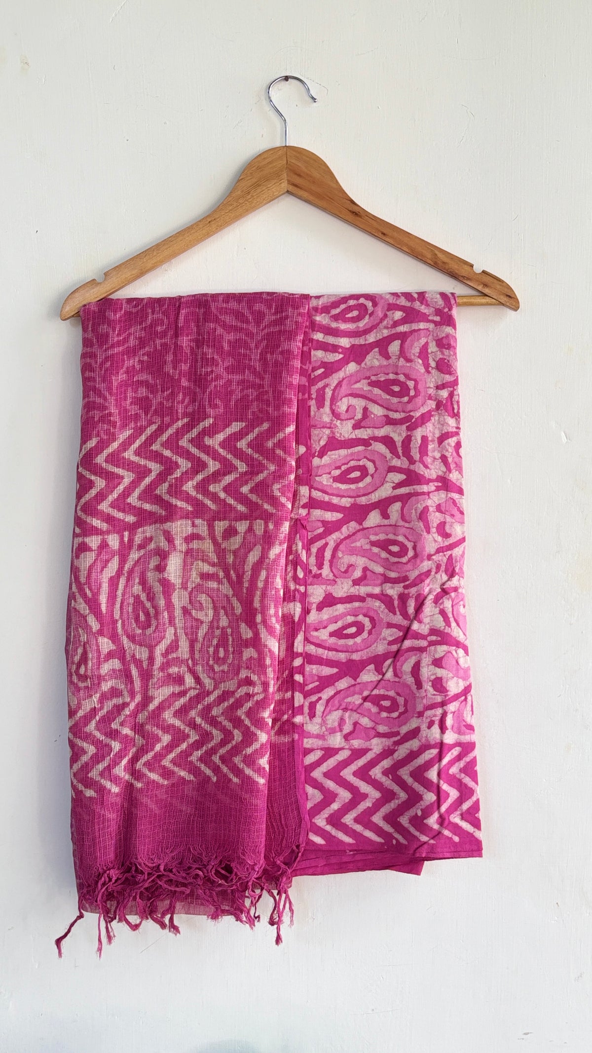 Ink Handblock Printed Cotton Suit Set with Kota Doria Dupatta