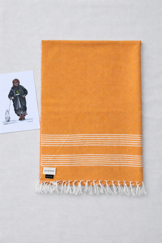 Orange with white stripes