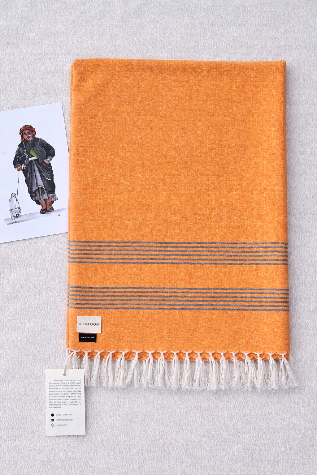 Orange with blue stripes