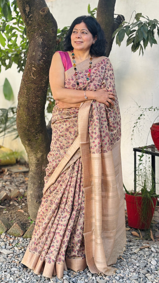 Beige and Pink Floral