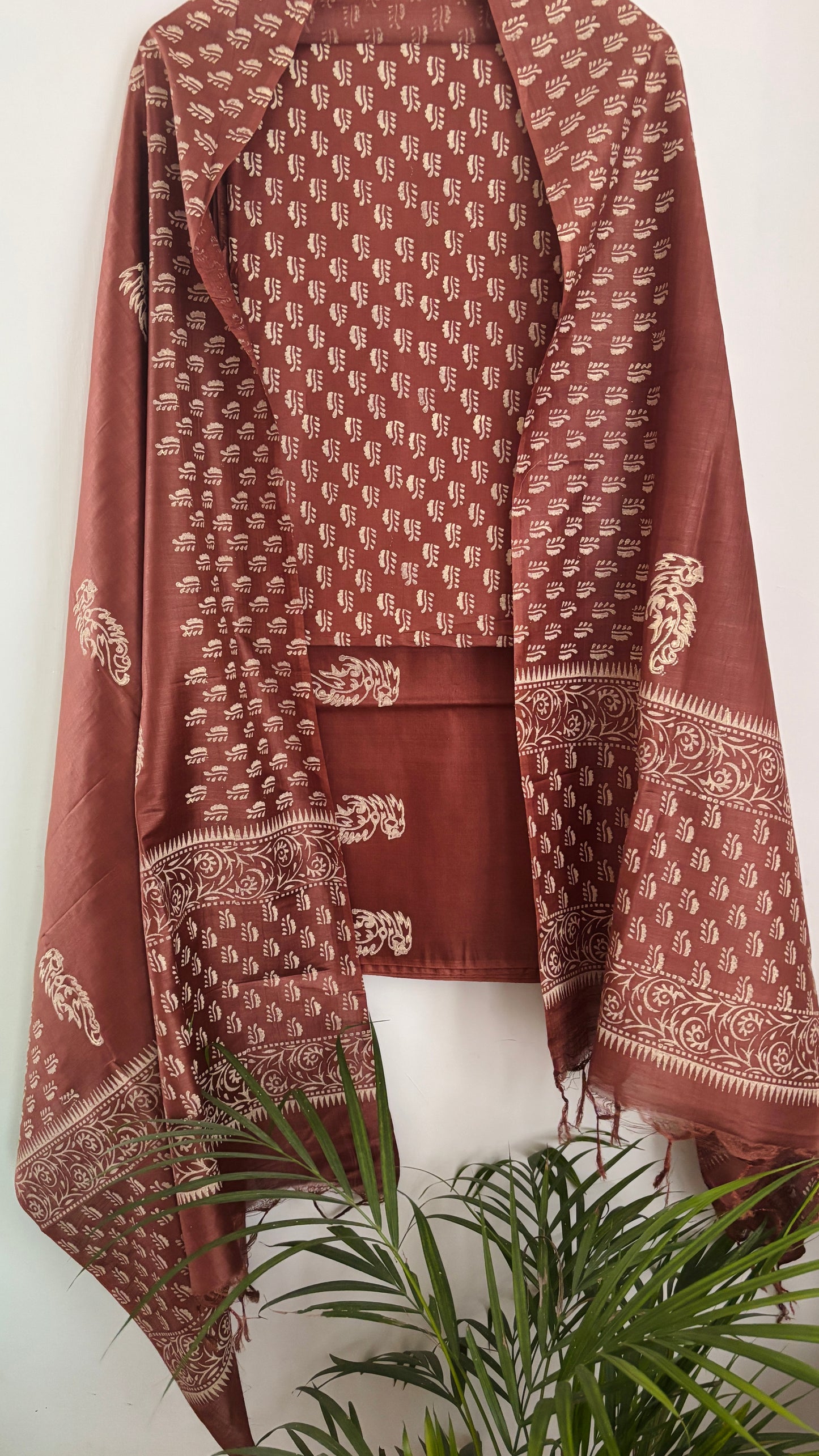 Silk Suit Set - Copper Brown