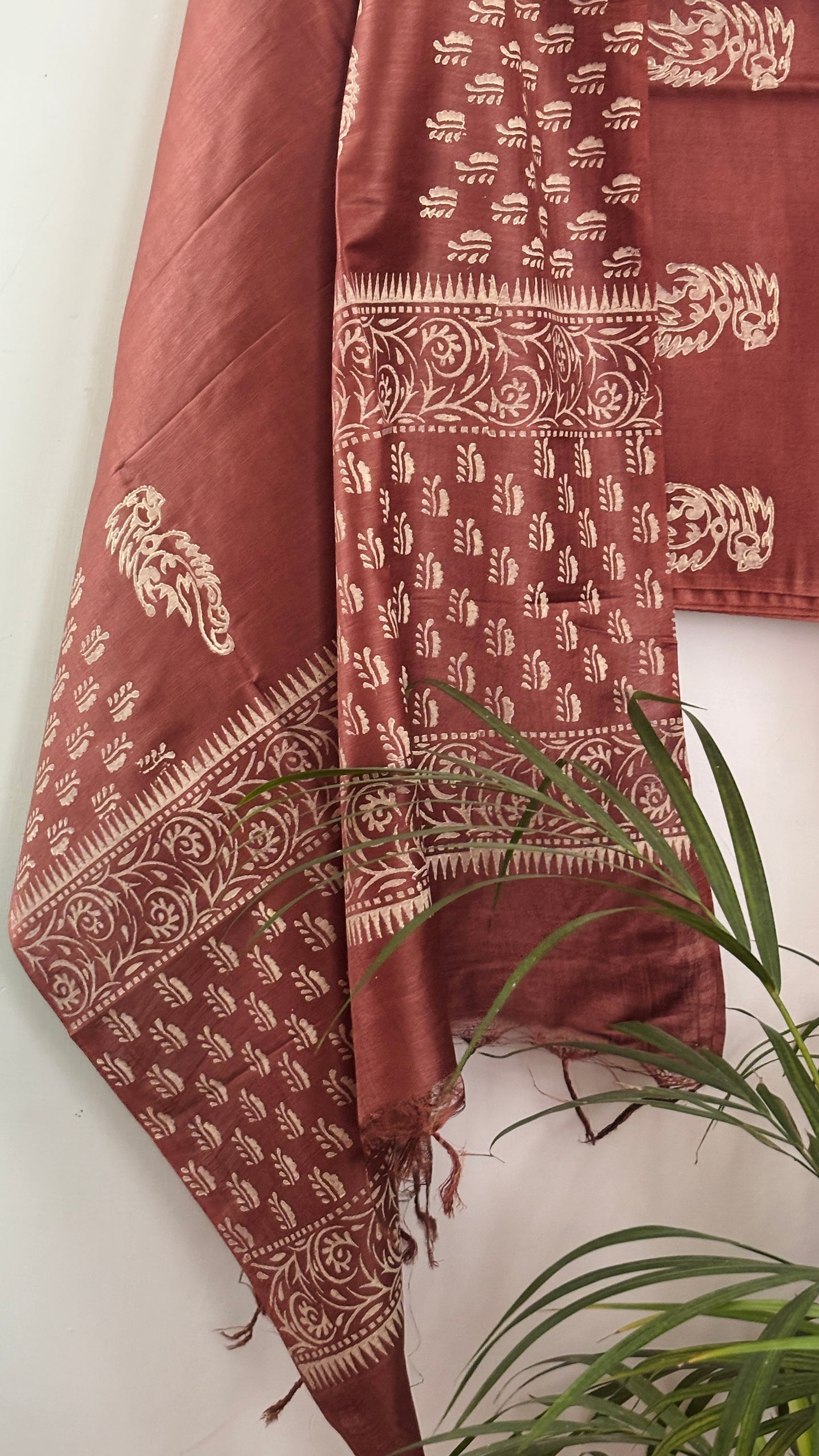 Silk Suit Set - Copper Brown