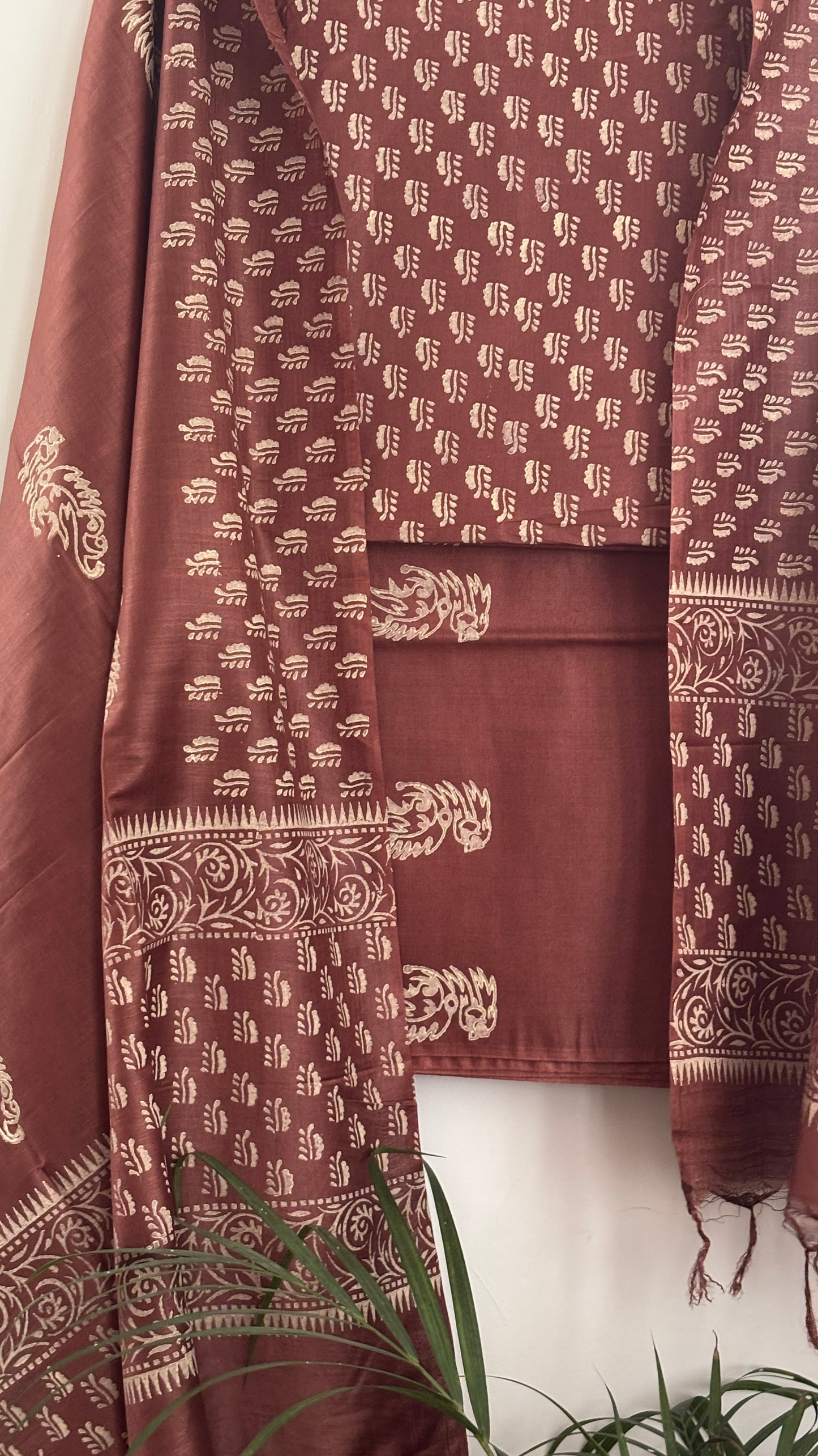 Silk Suit Set - Copper Brown