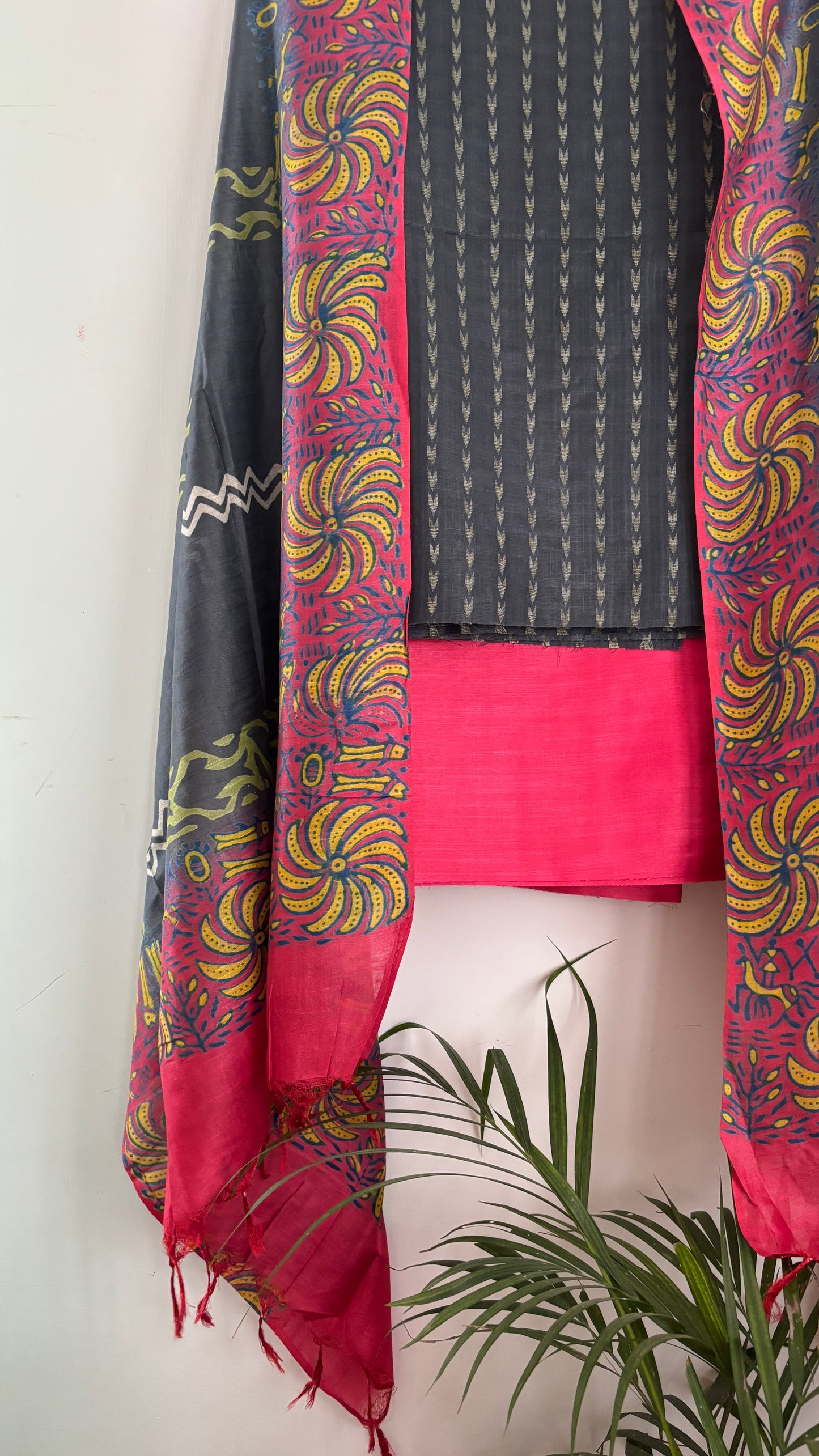 Mulberry Silk Handwoven Suit Set - Dark Grey