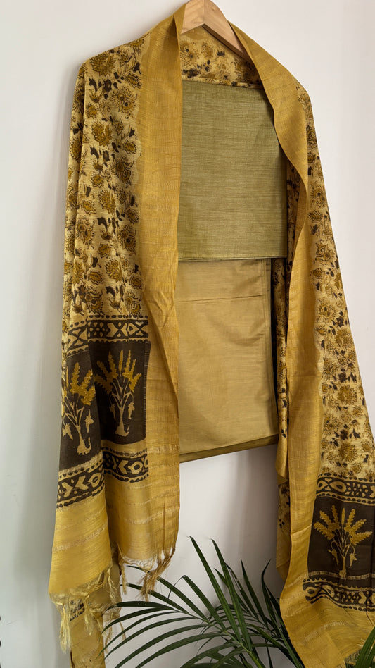 Silk Suit Set - Yellow Ochre