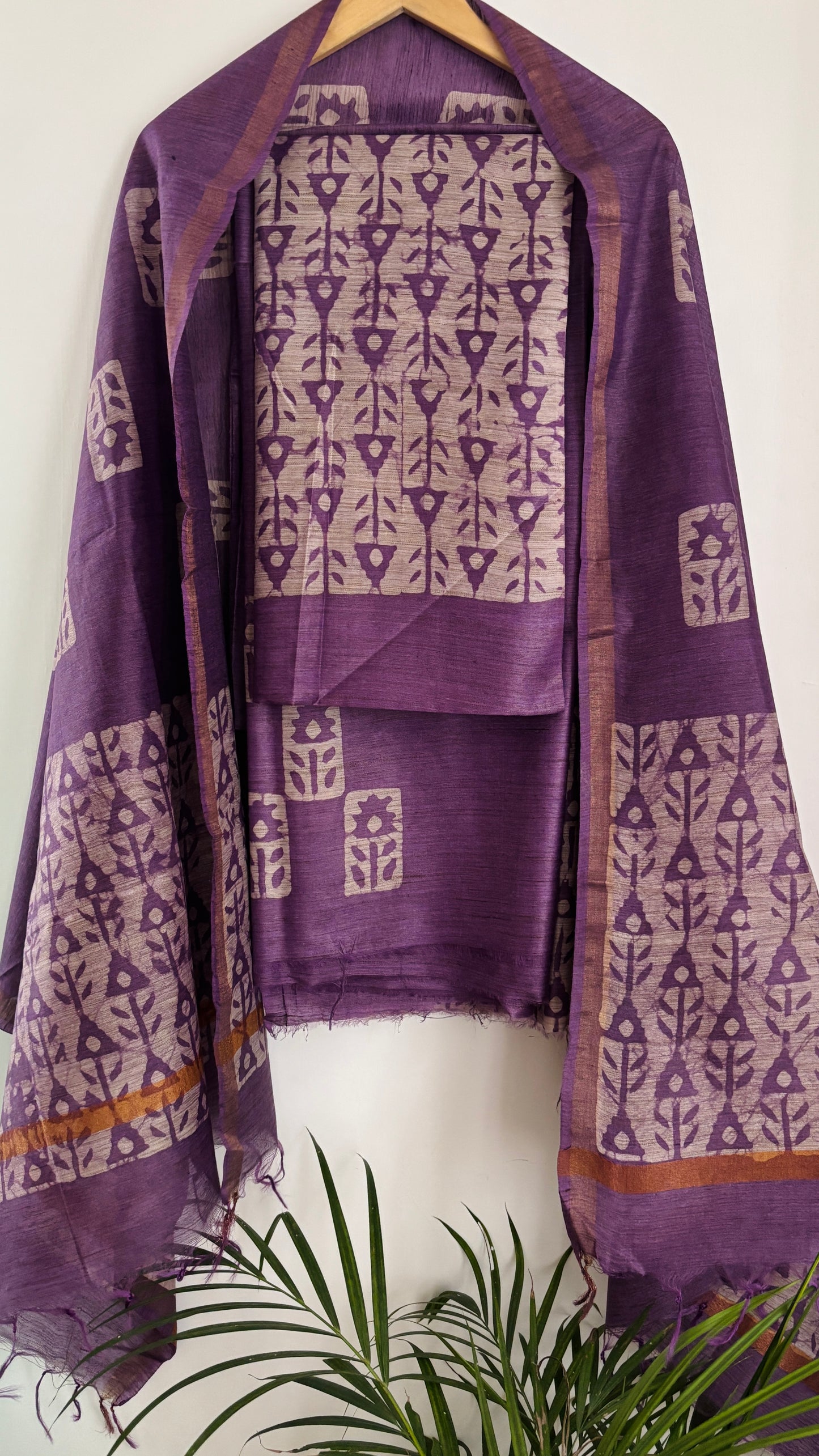 Mulberry Silk Handwoven Suit Set - Mauve
