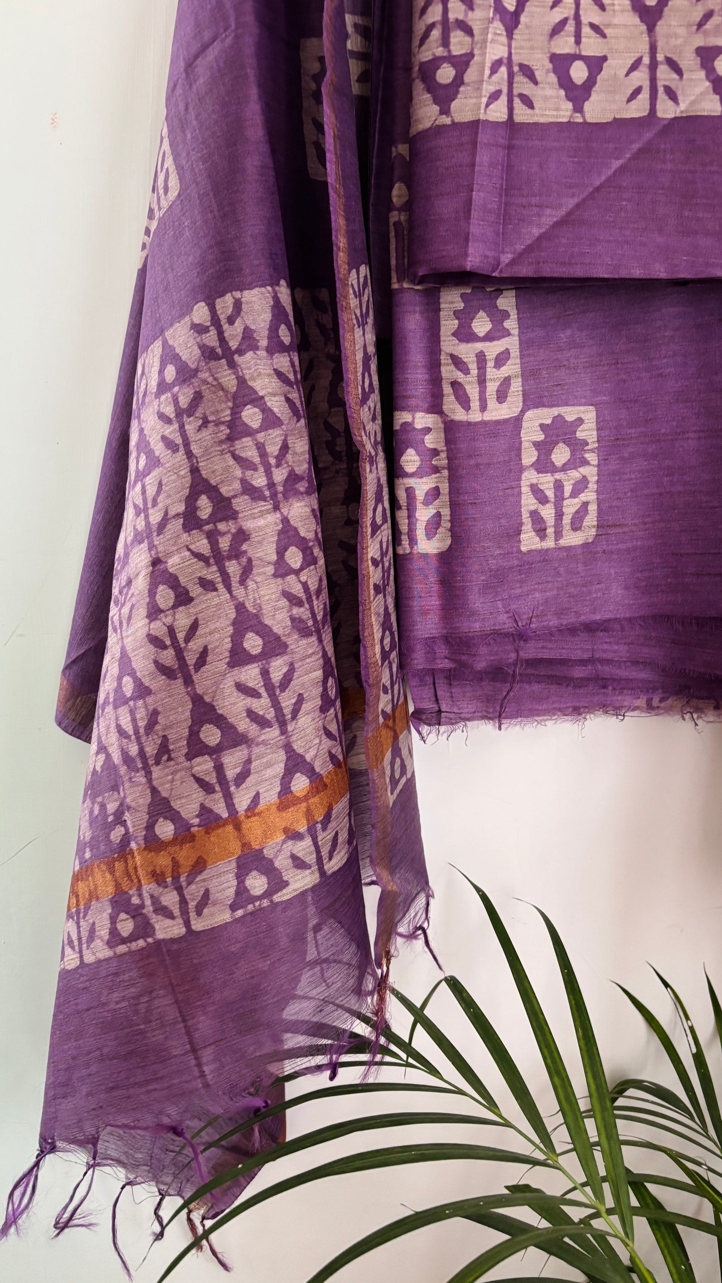 Mulberry Silk Handwoven Suit Set - Mauve