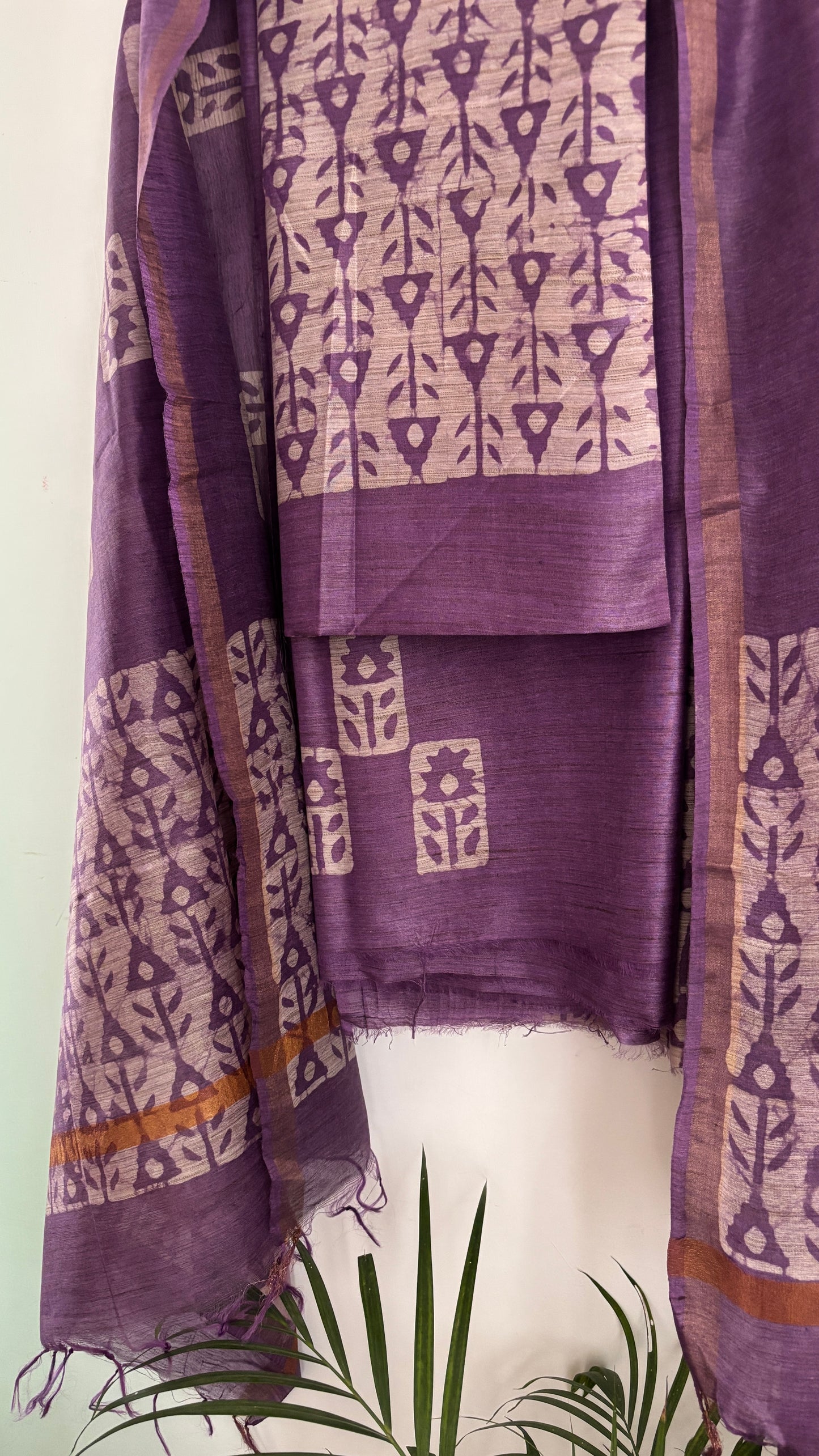 Mulberry Silk Handwoven Suit Set - Mauve