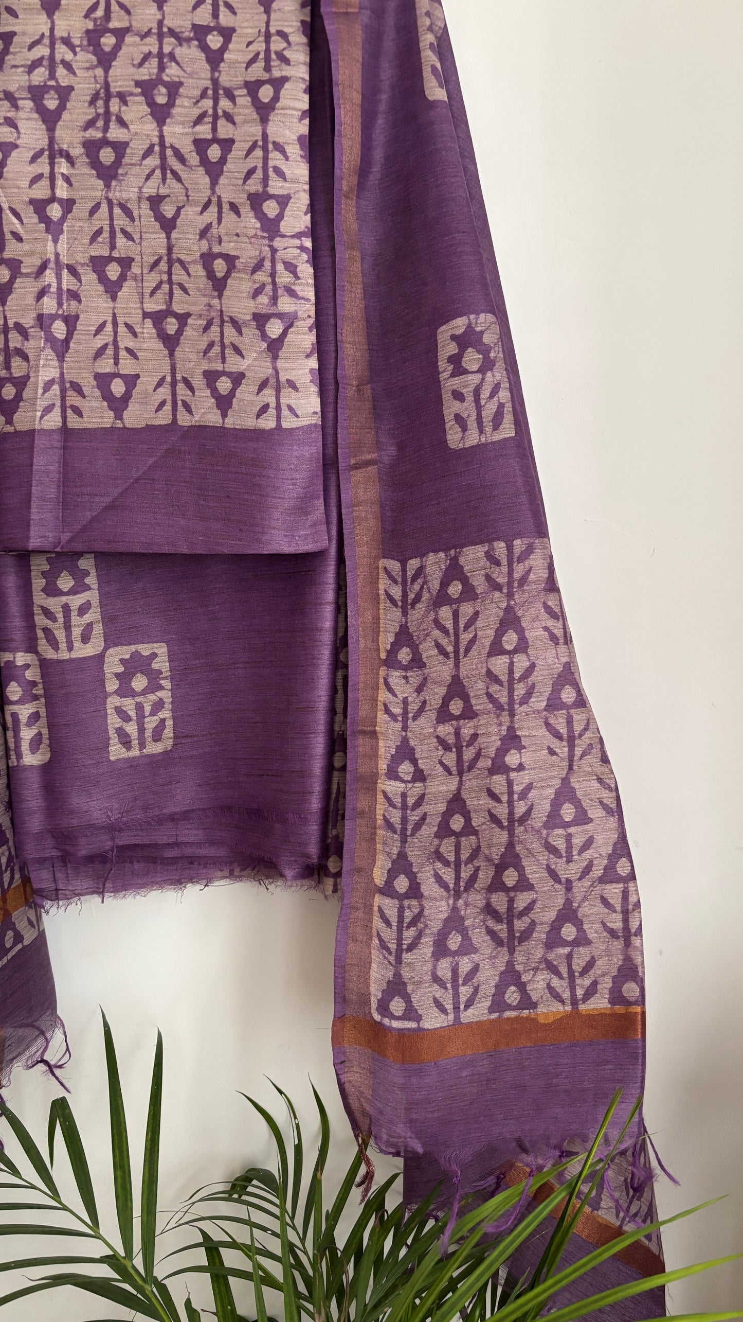Mulberry Silk Handwoven Suit Set - Mauve