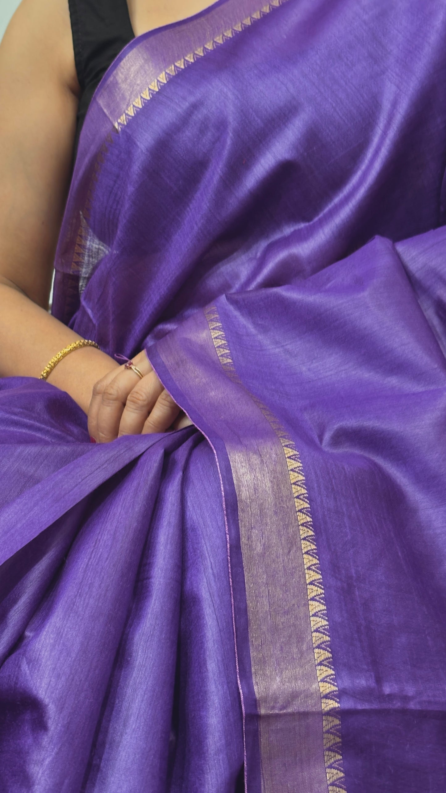 Muga Silk Saree - Purple