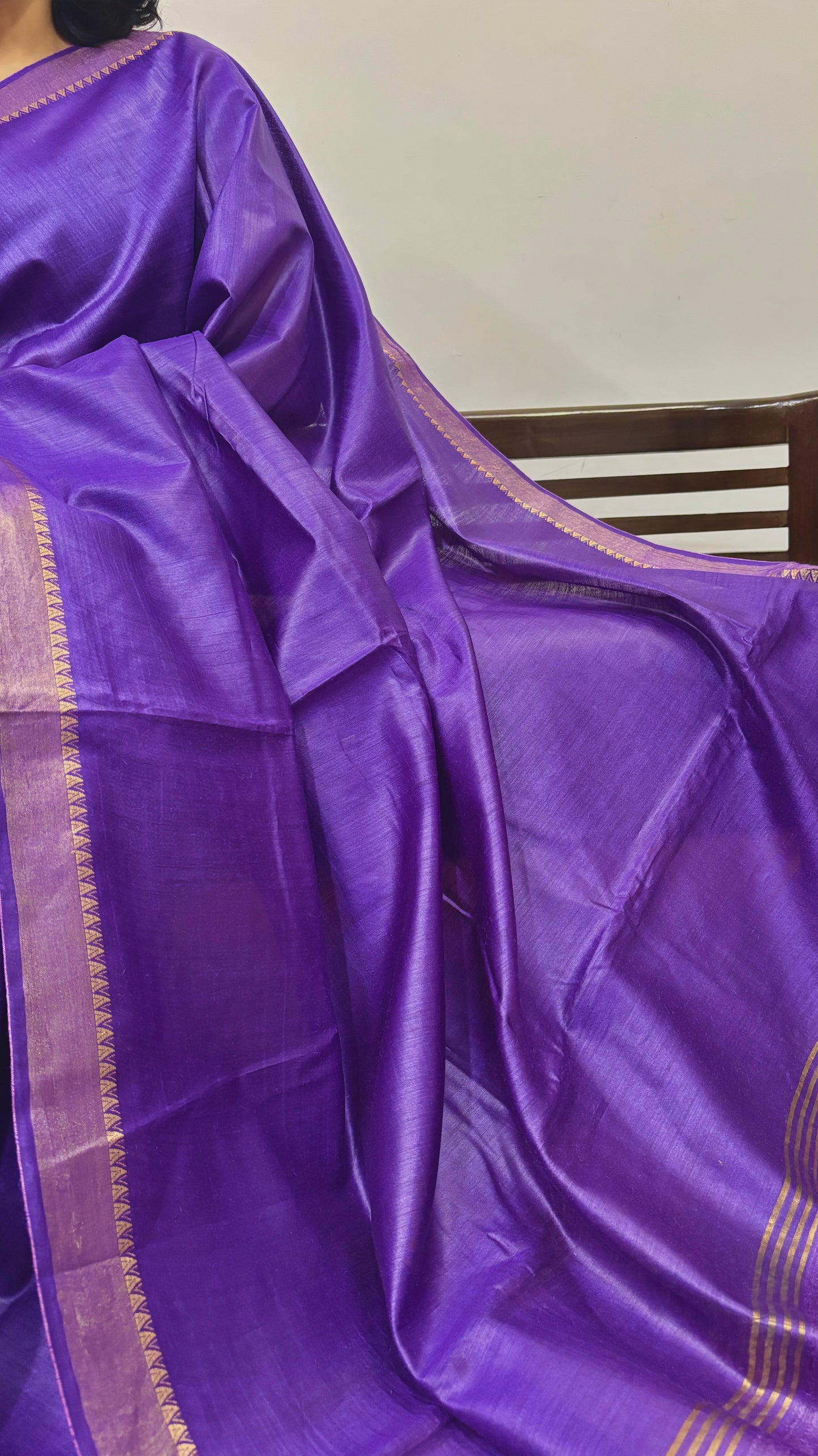 Muga Silk Saree - Purple