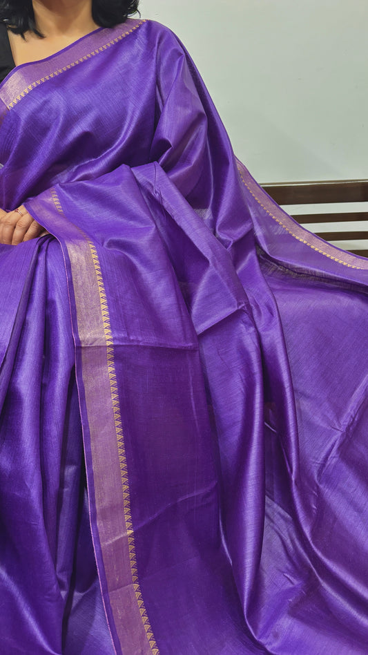 Muga Silk Saree - Purple