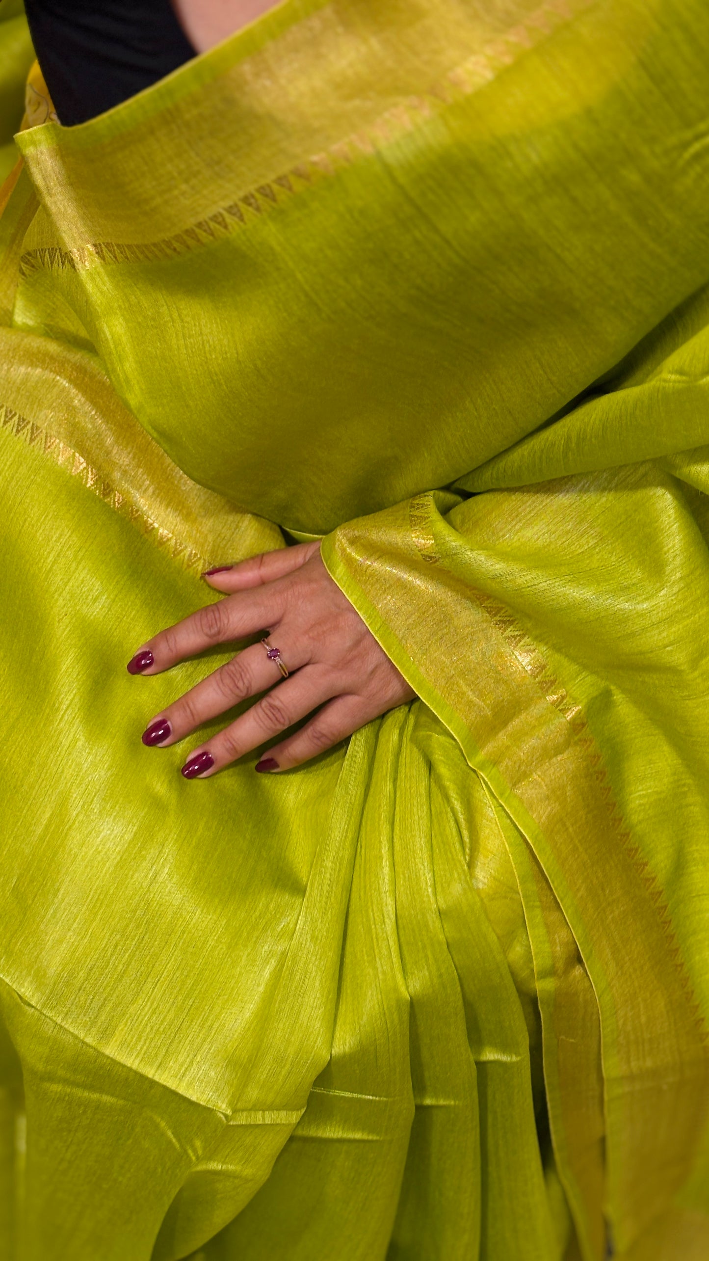 Handwoven Muga Silk Saree - Green