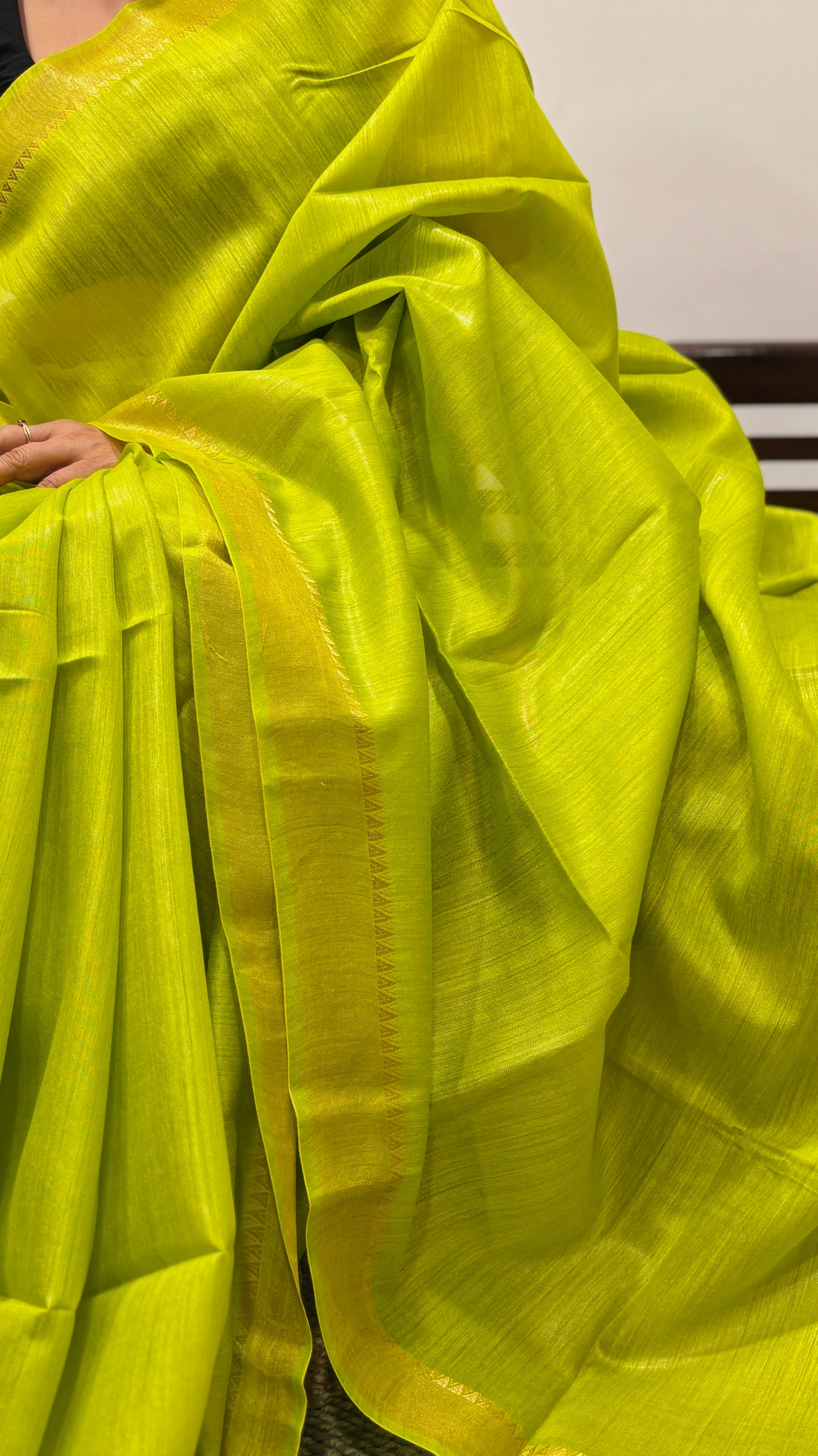 Handwoven Muga Silk Saree - Green