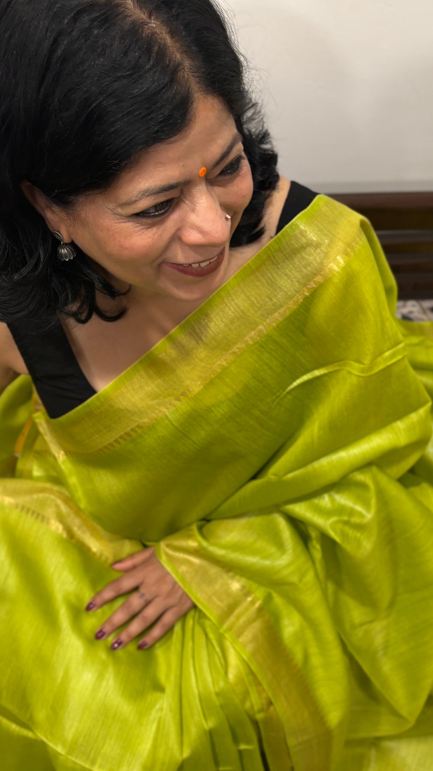 Handwoven Muga Silk Saree - Green