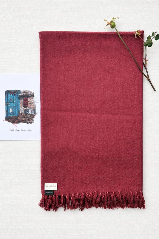 Merino Wool Maroon Stole