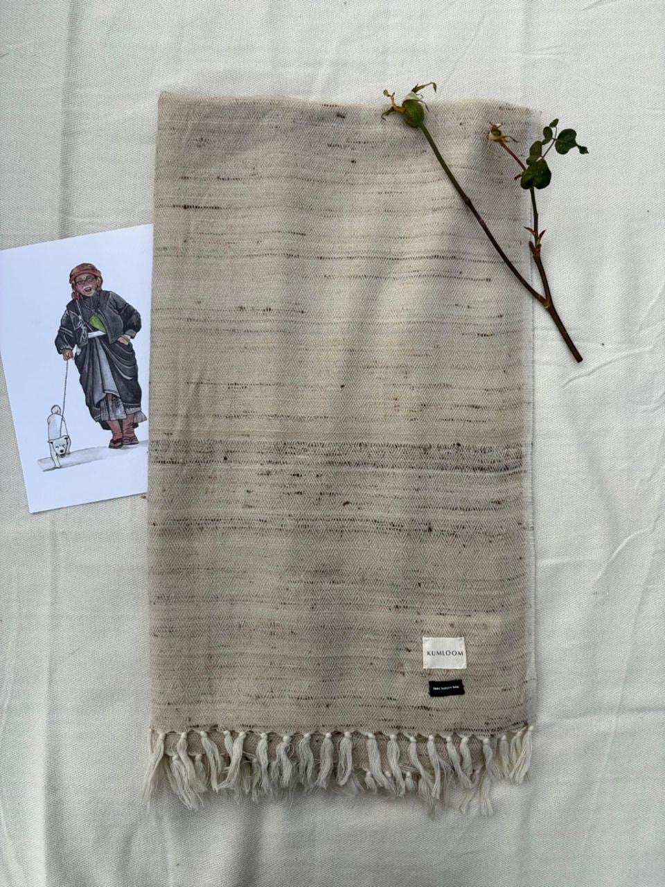 Tussar Silk Merino Wool Shawl